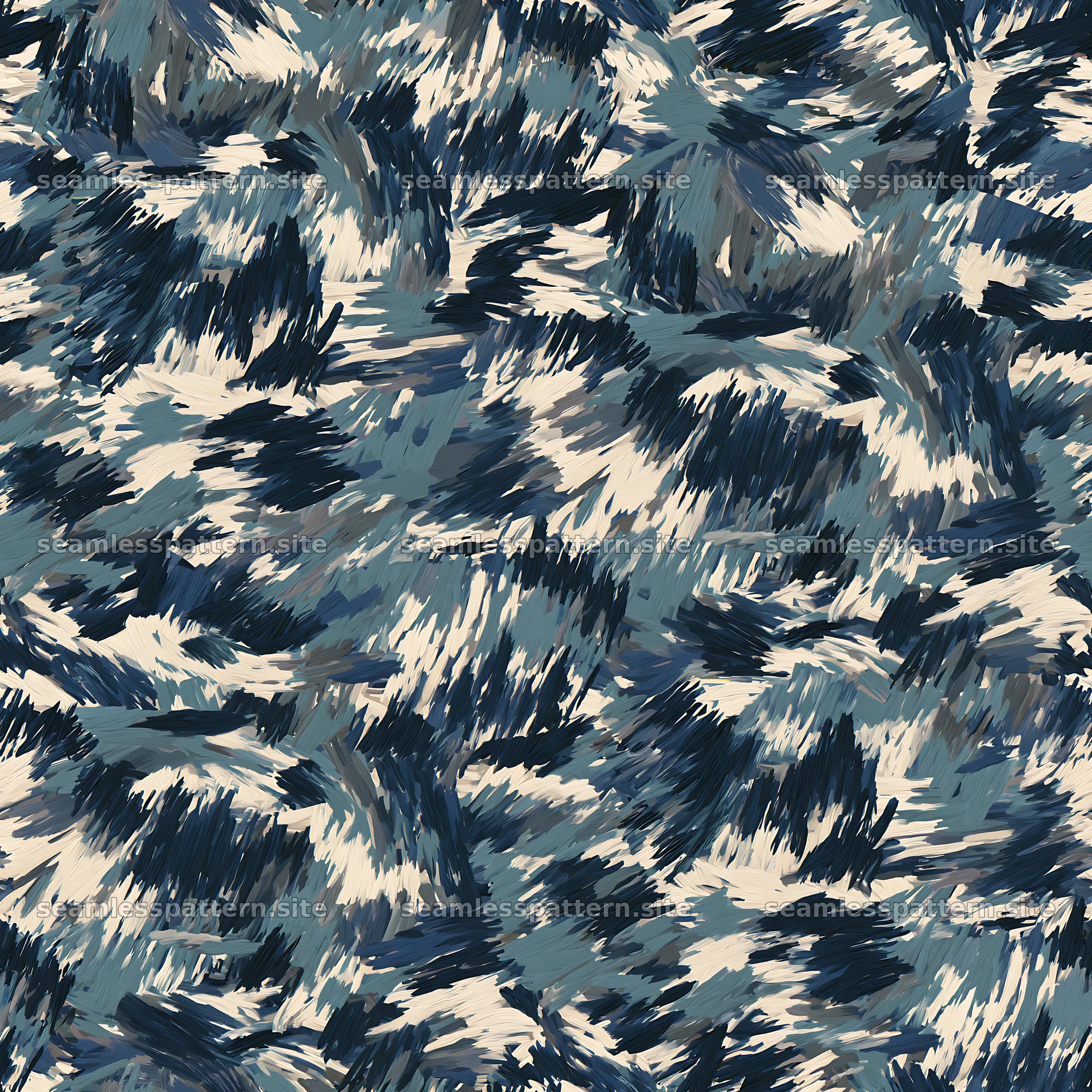 Seamless abstract camouflage brushstroke pattern