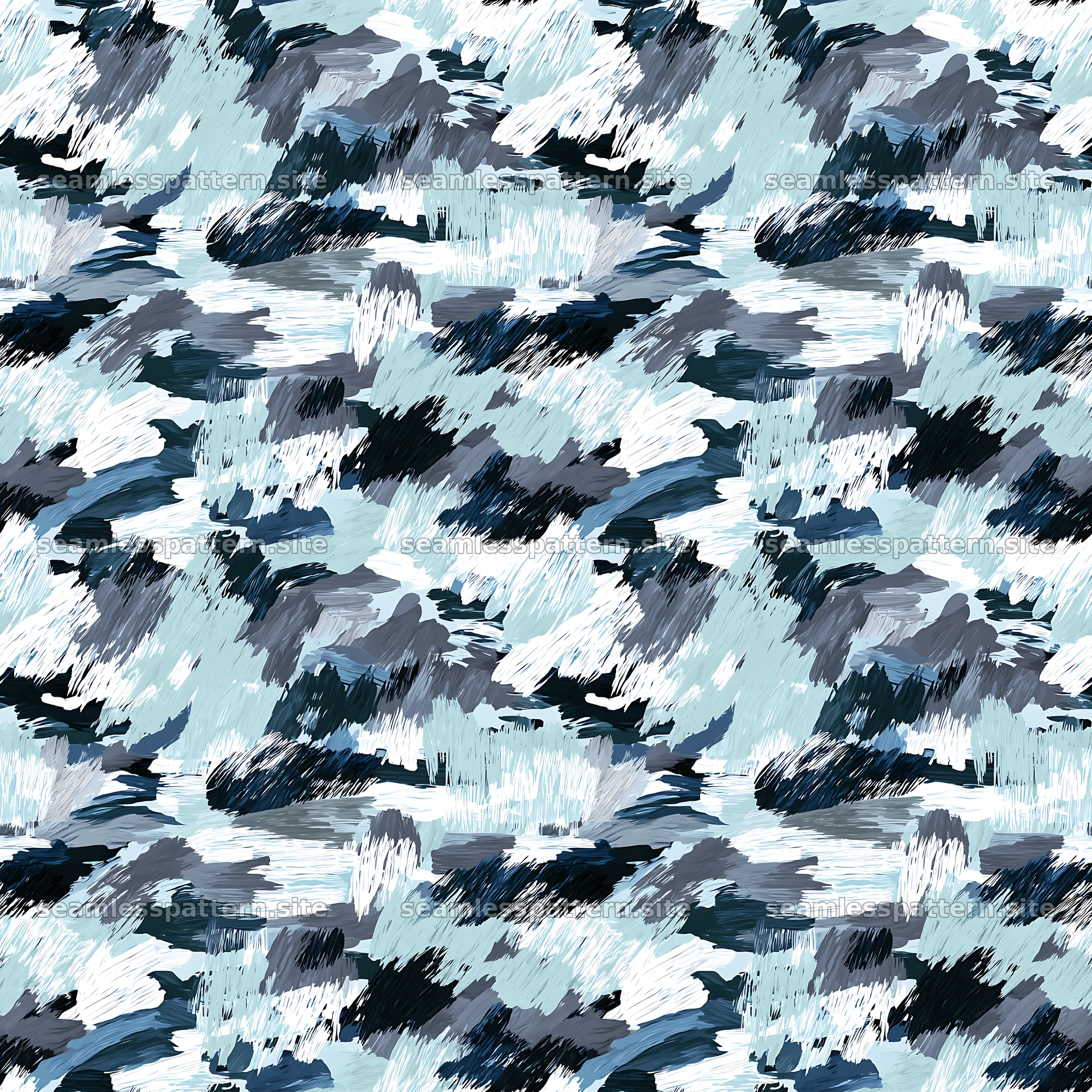 Seamless arctic camouflage brushstroke pattern