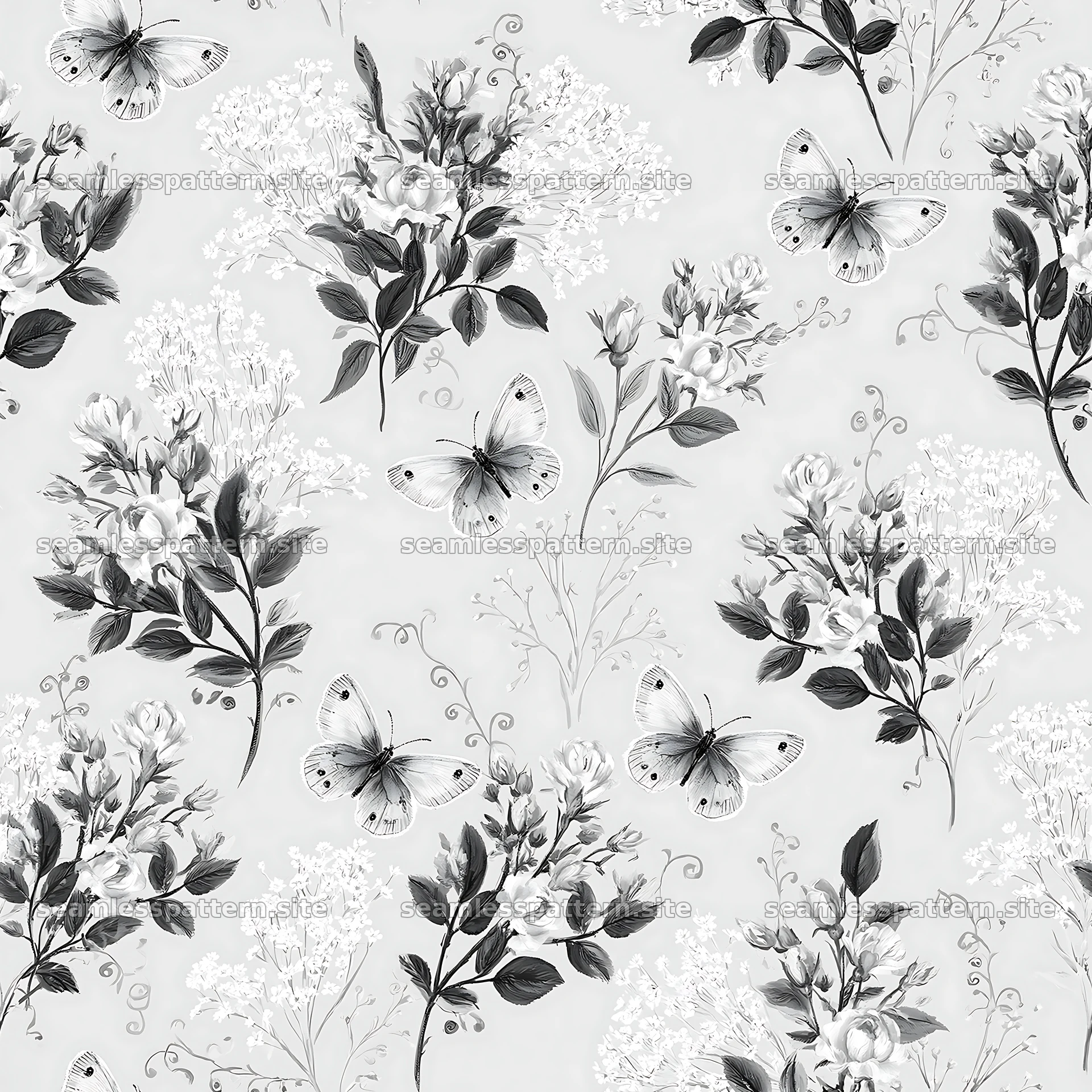 Fairy garden butterfly seamless pattern for fabric and decor