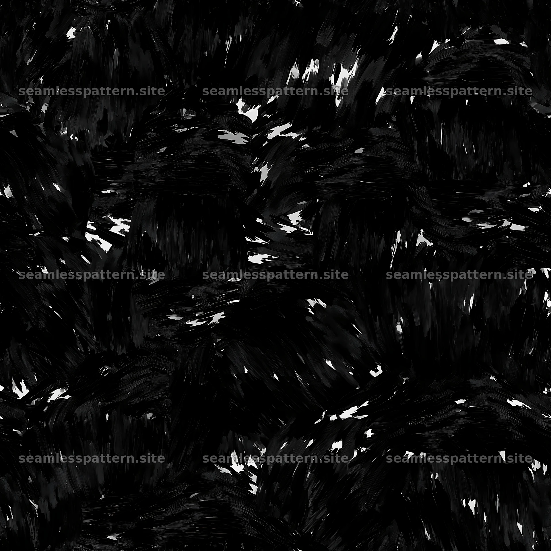 Seamless black camouflage brushstroke pattern