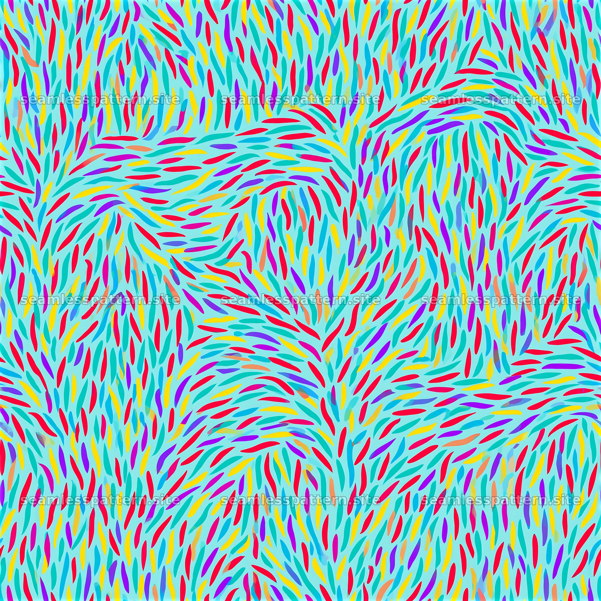 Vibrant organic waves seamless pattern in bright colors