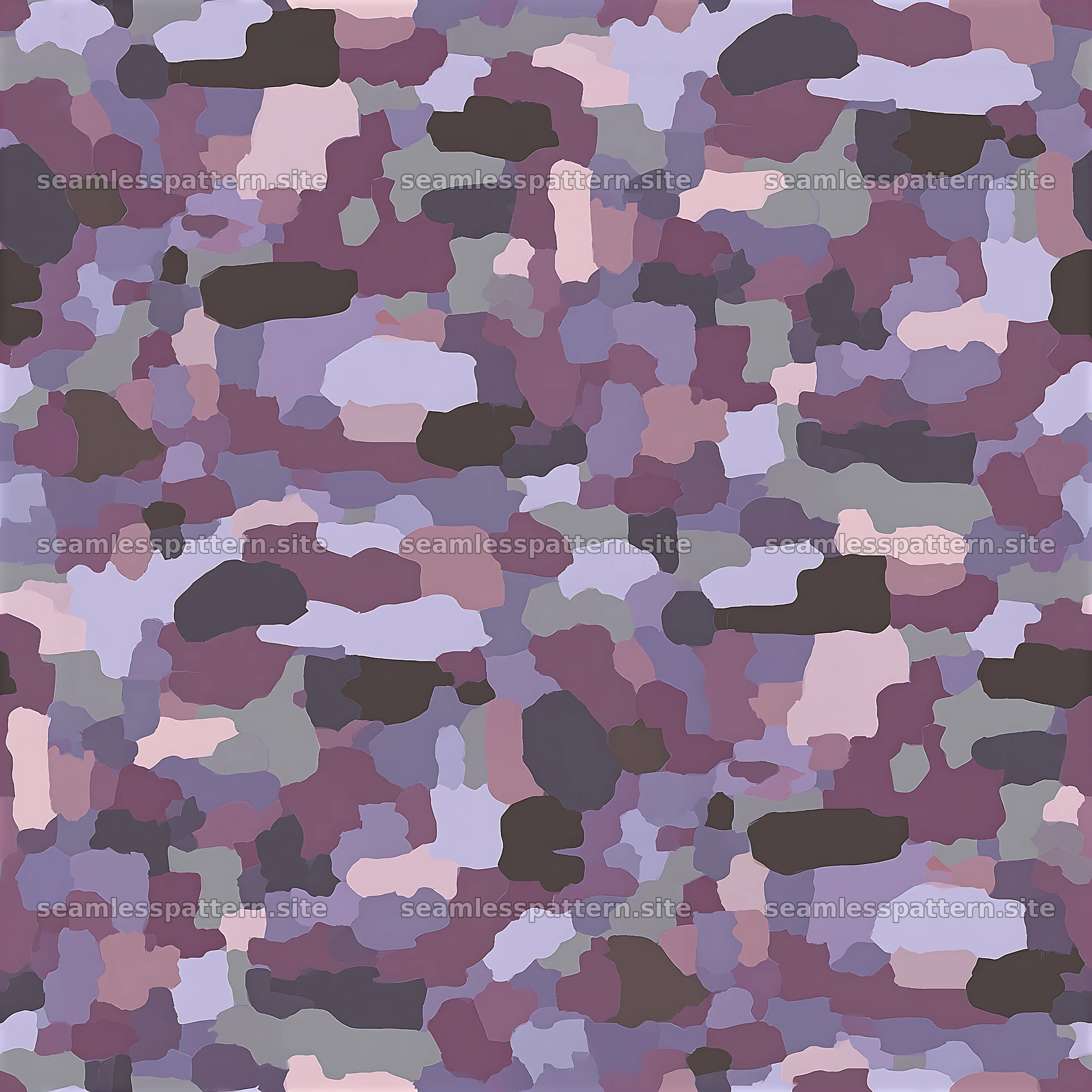 Purple fabric camouflage repeat pattern with soft shapes