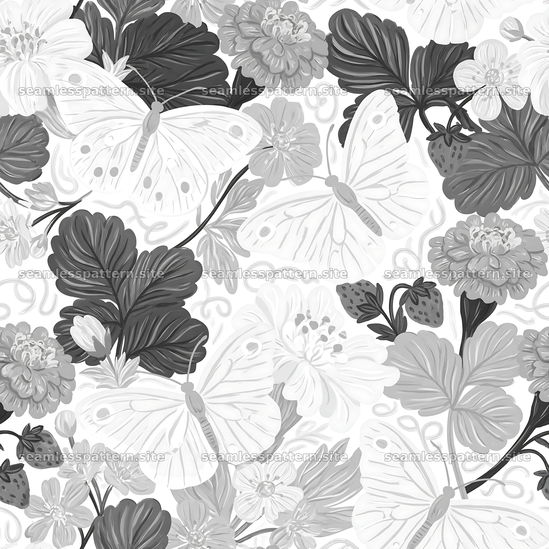 Fairy garden butterfly seamless pattern for fabric and wallpaper