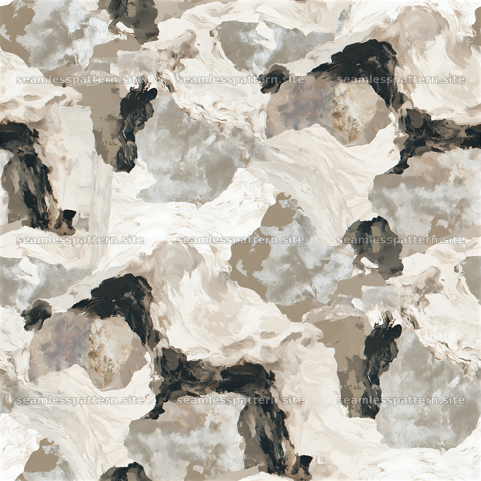Seamless neutral marble camouflage pattern with earth tones