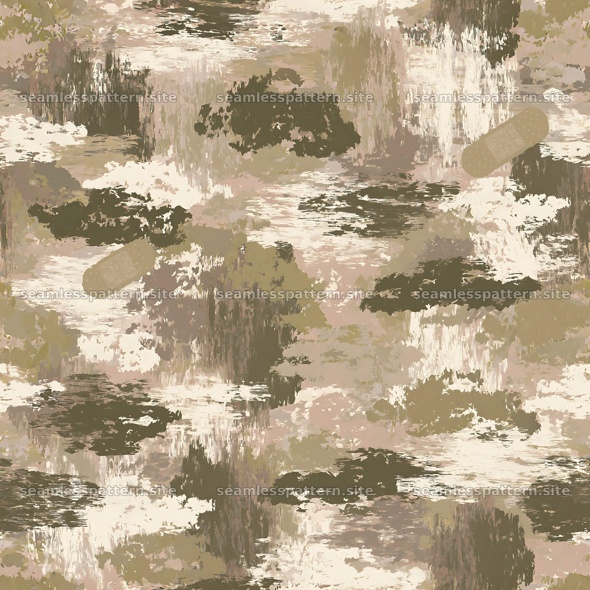 Beige camouflage brushstroke seamless pattern for textiles