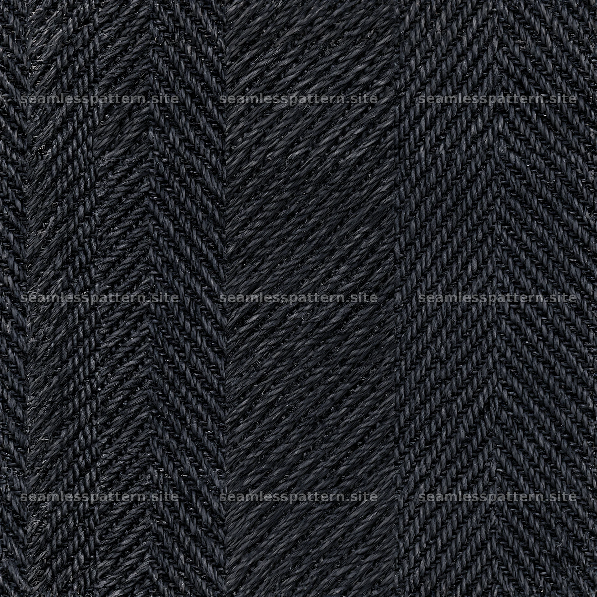 Seamless black jeans fabric pattern with herringbone design