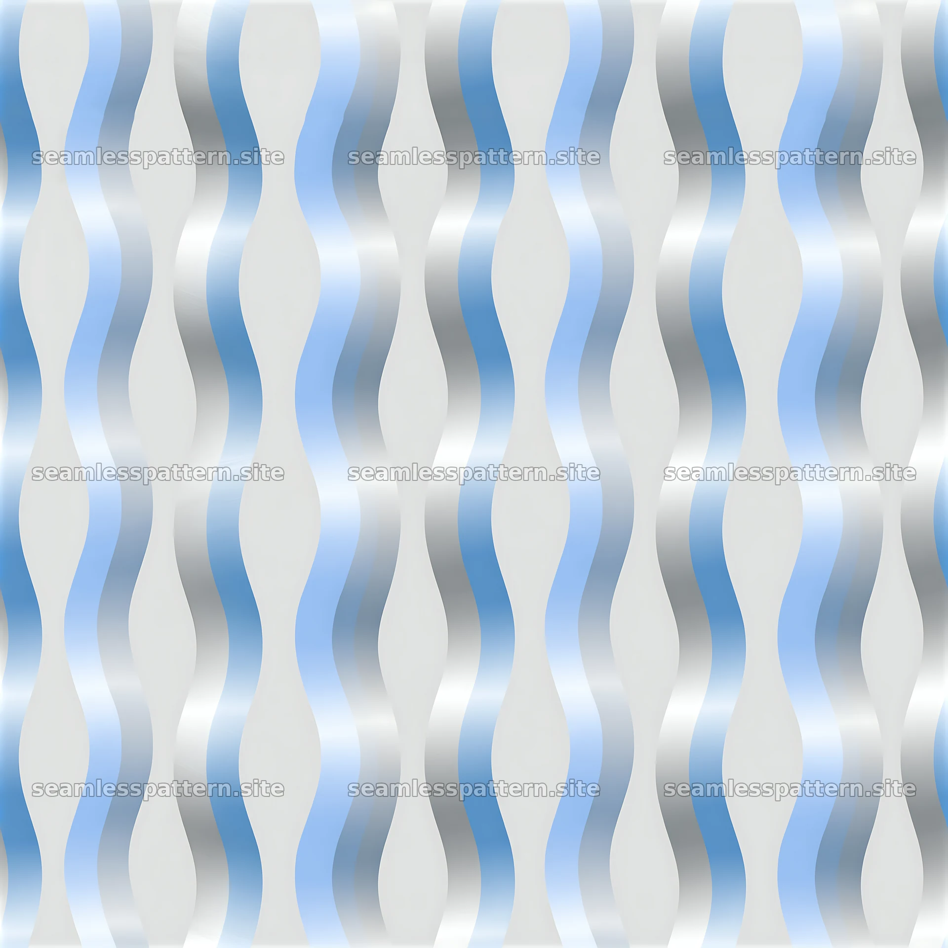 Polished gradient ribbons tileable pattern with wavy stripes