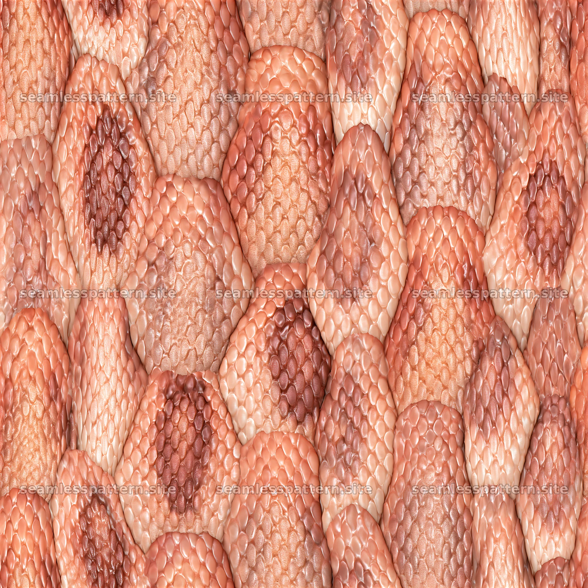 Seamless realistic snake scale texture in shades of brown and beige