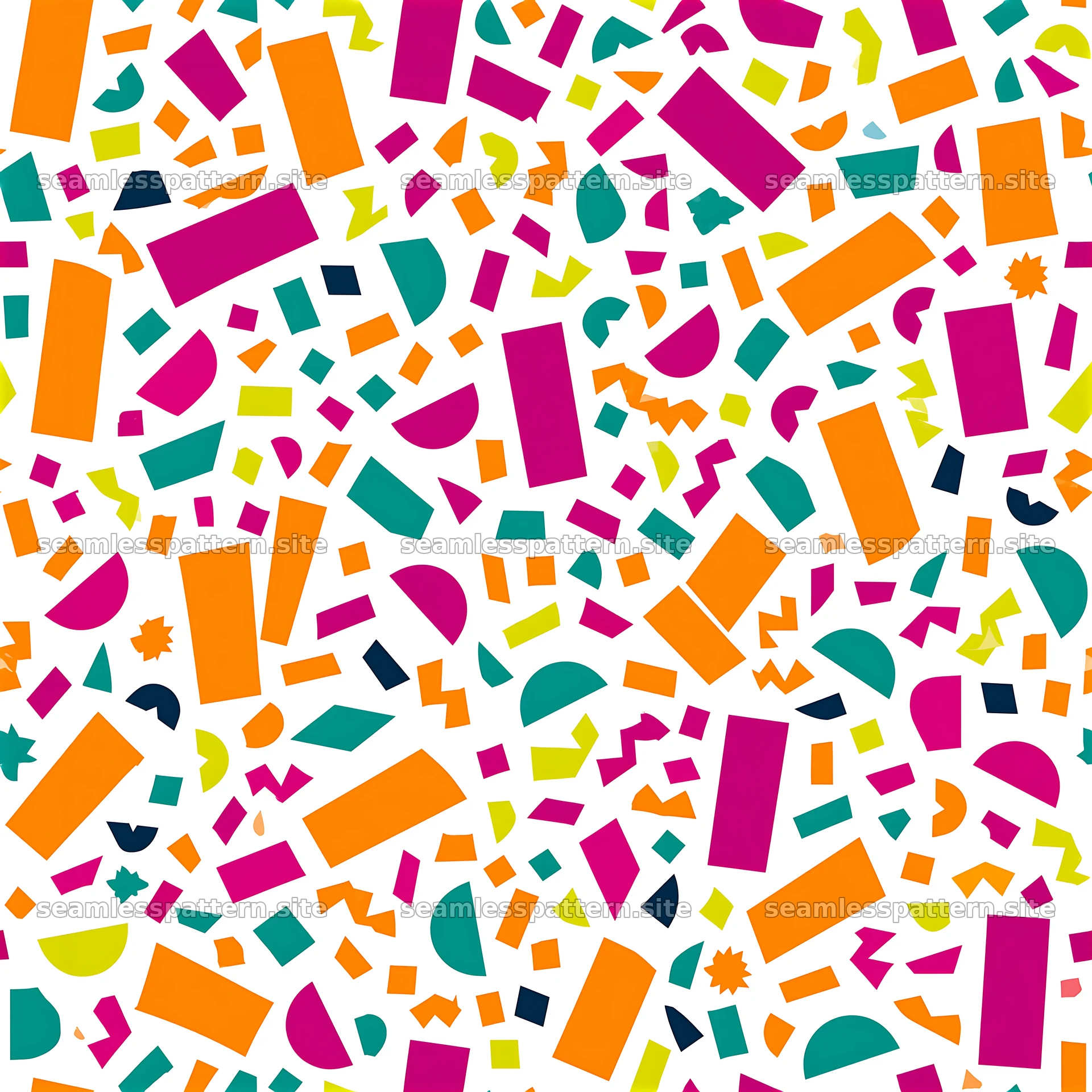 Joyful confetti seamless pattern with bright elements