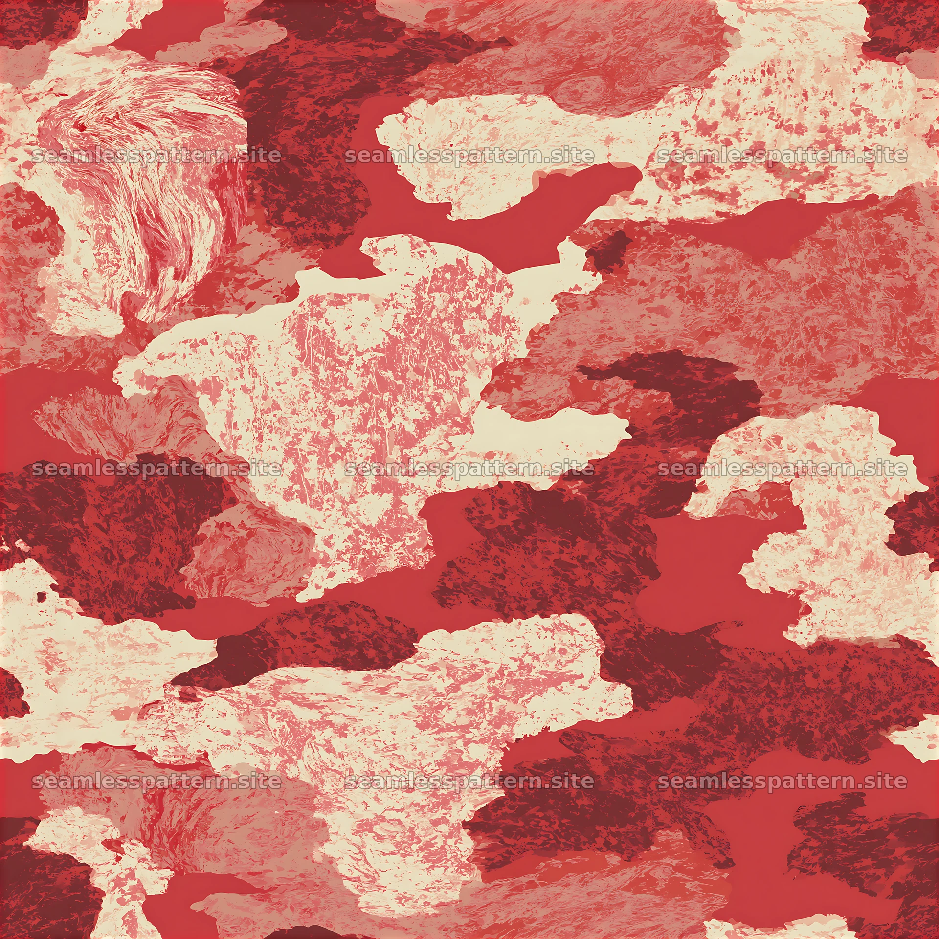 Red marbled camouflage seamless pattern with blended colors