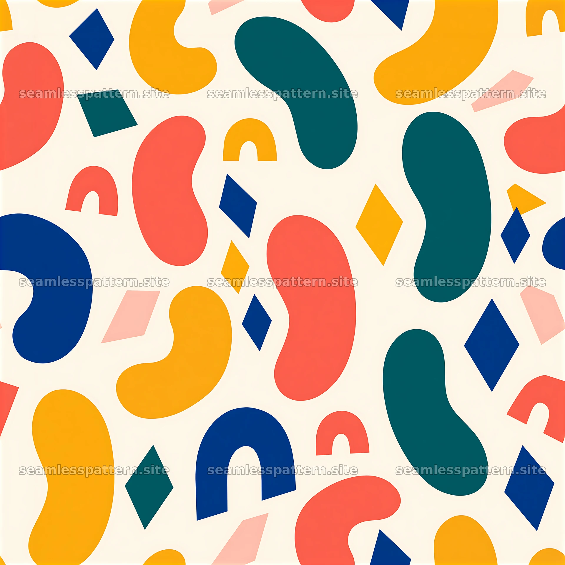 Bright organic shapes seamless pattern