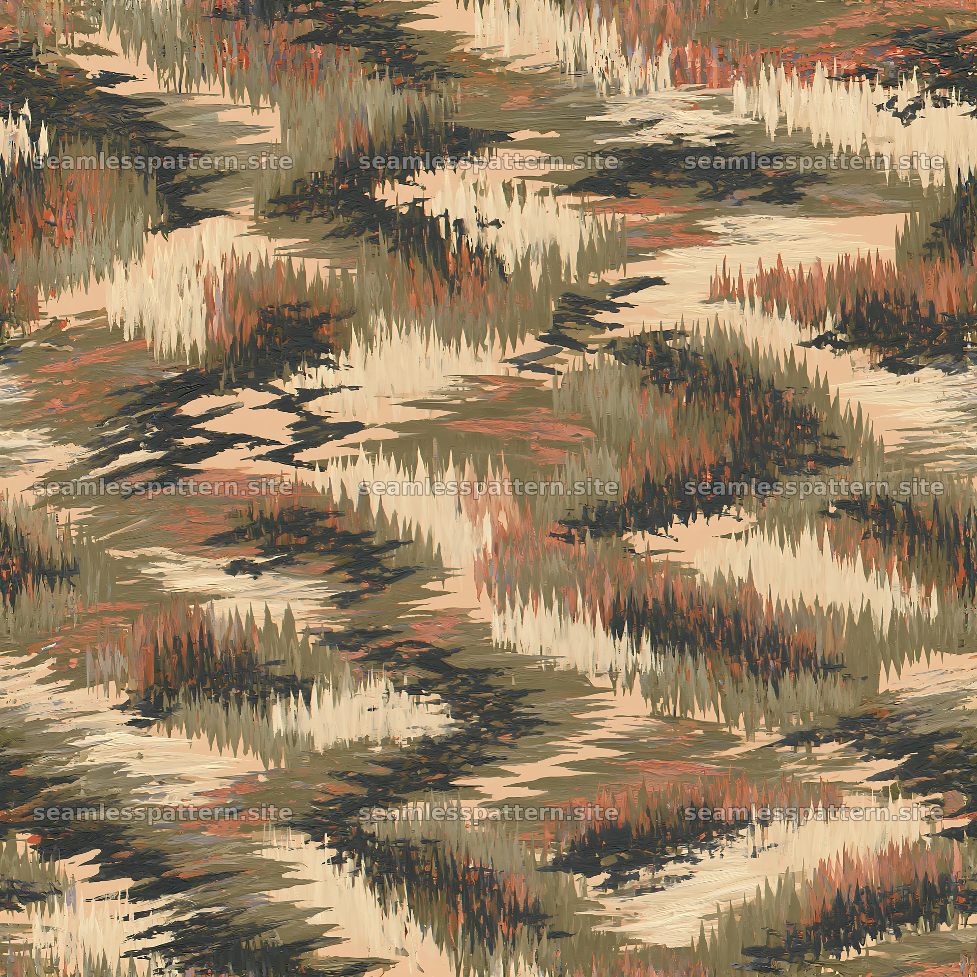 Seamless desert camouflage brushstroke pattern