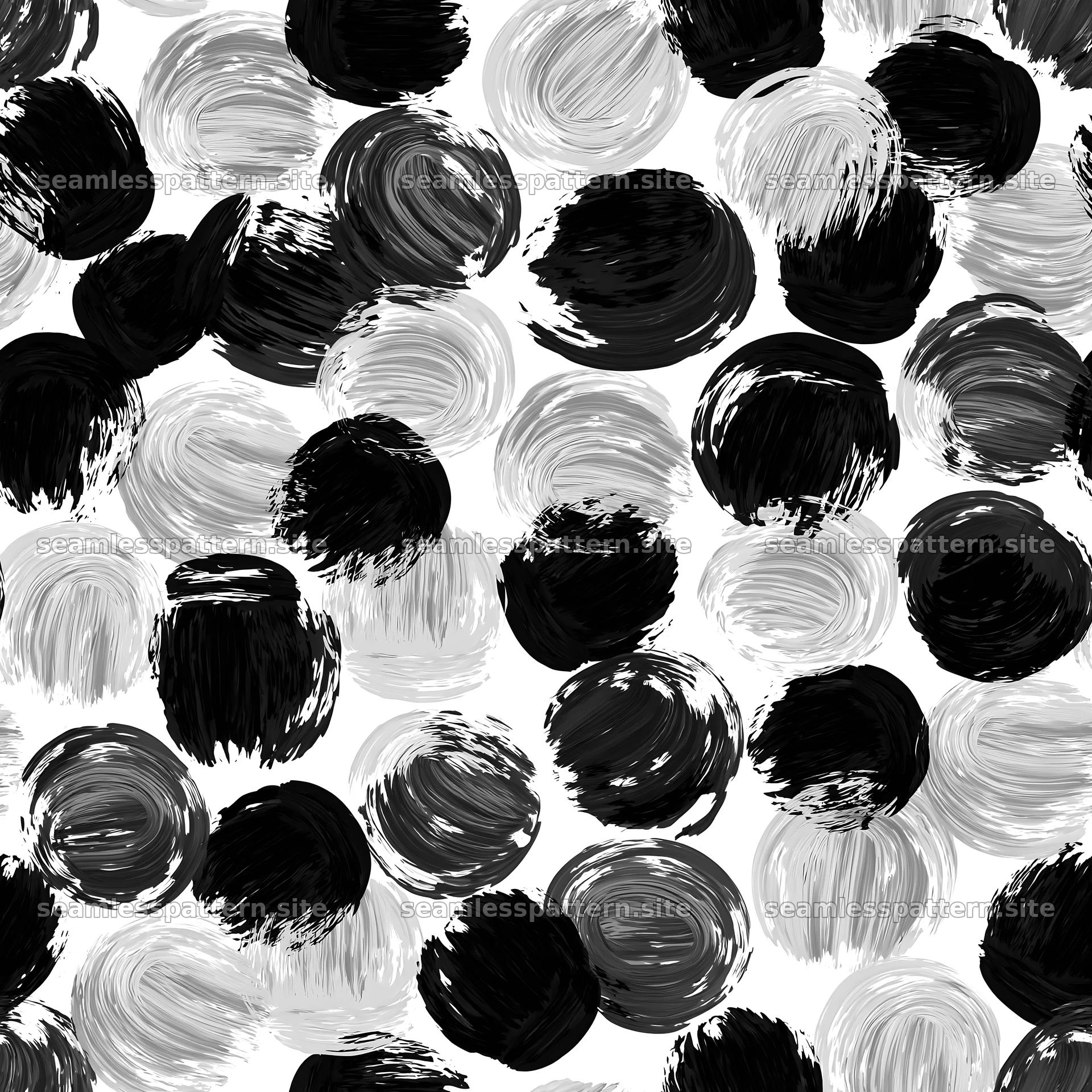 Seamless bold graphic paint texture in black and white