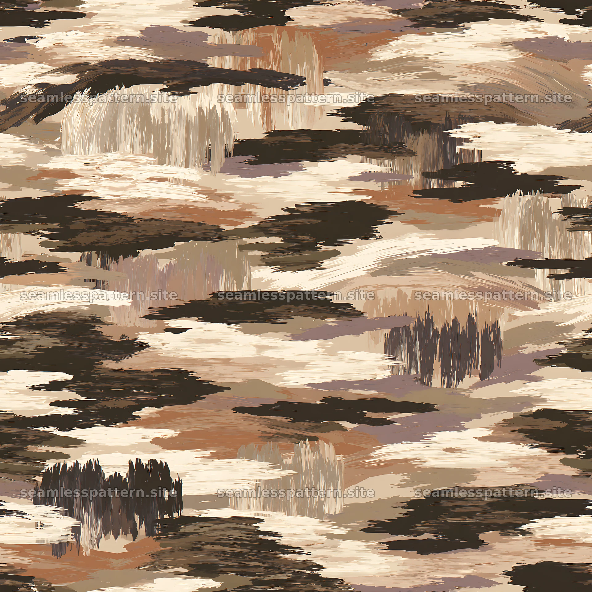 Seamless beige camouflage brushstroke pattern