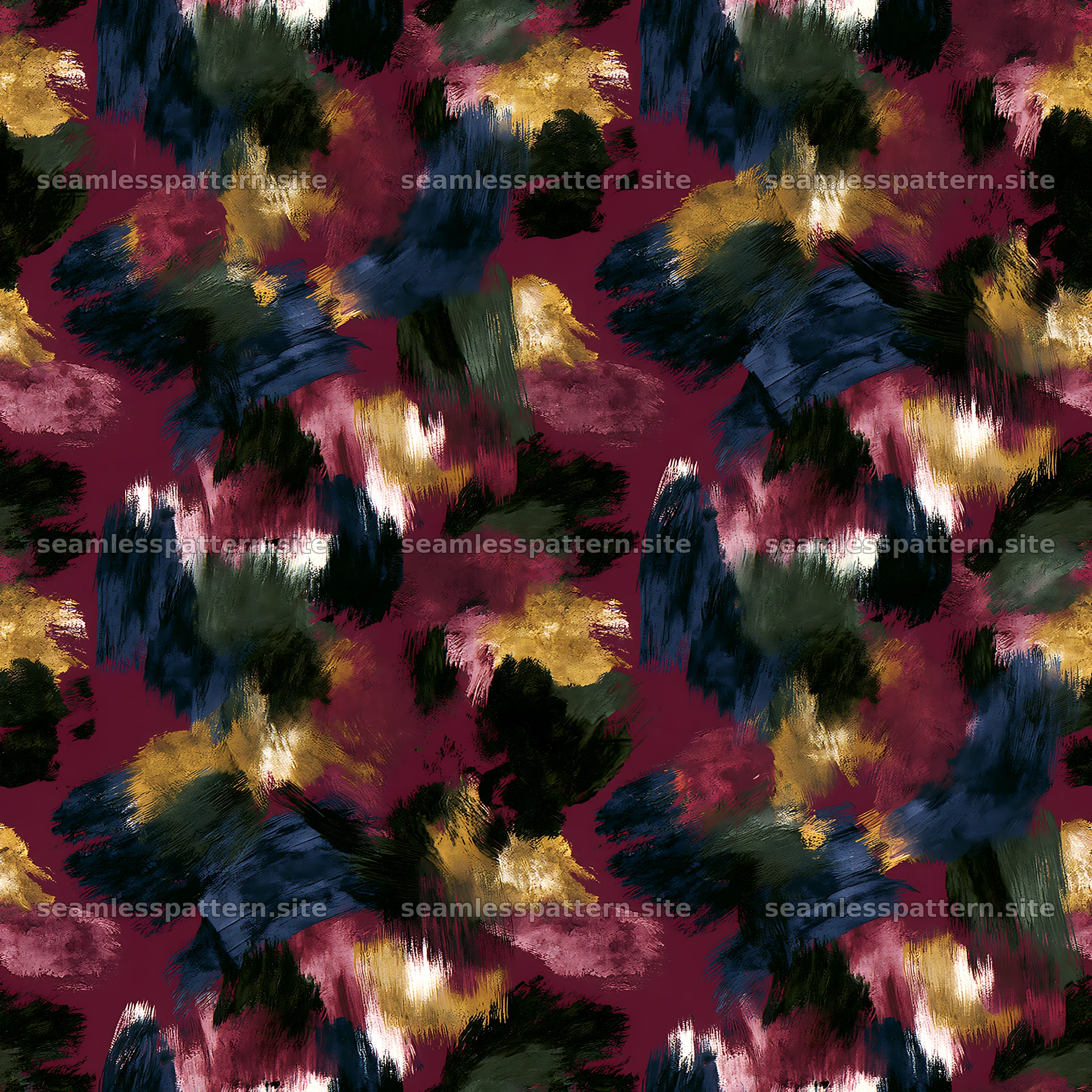 Seamless watercolor camouflage brushstroke pattern