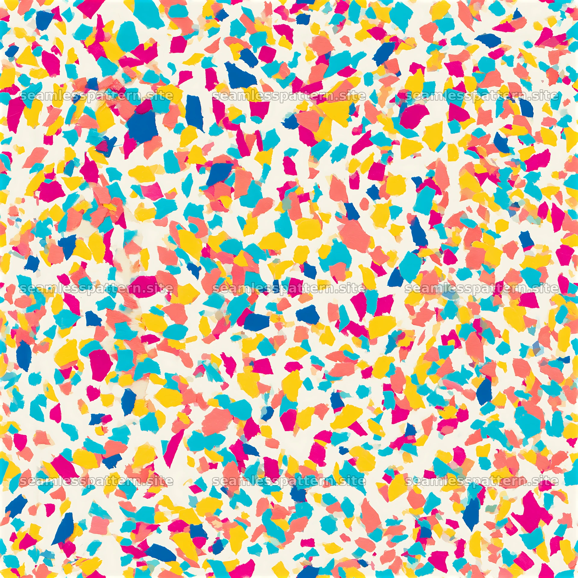 Bright confetti seamless texture with colorful scattered pieces