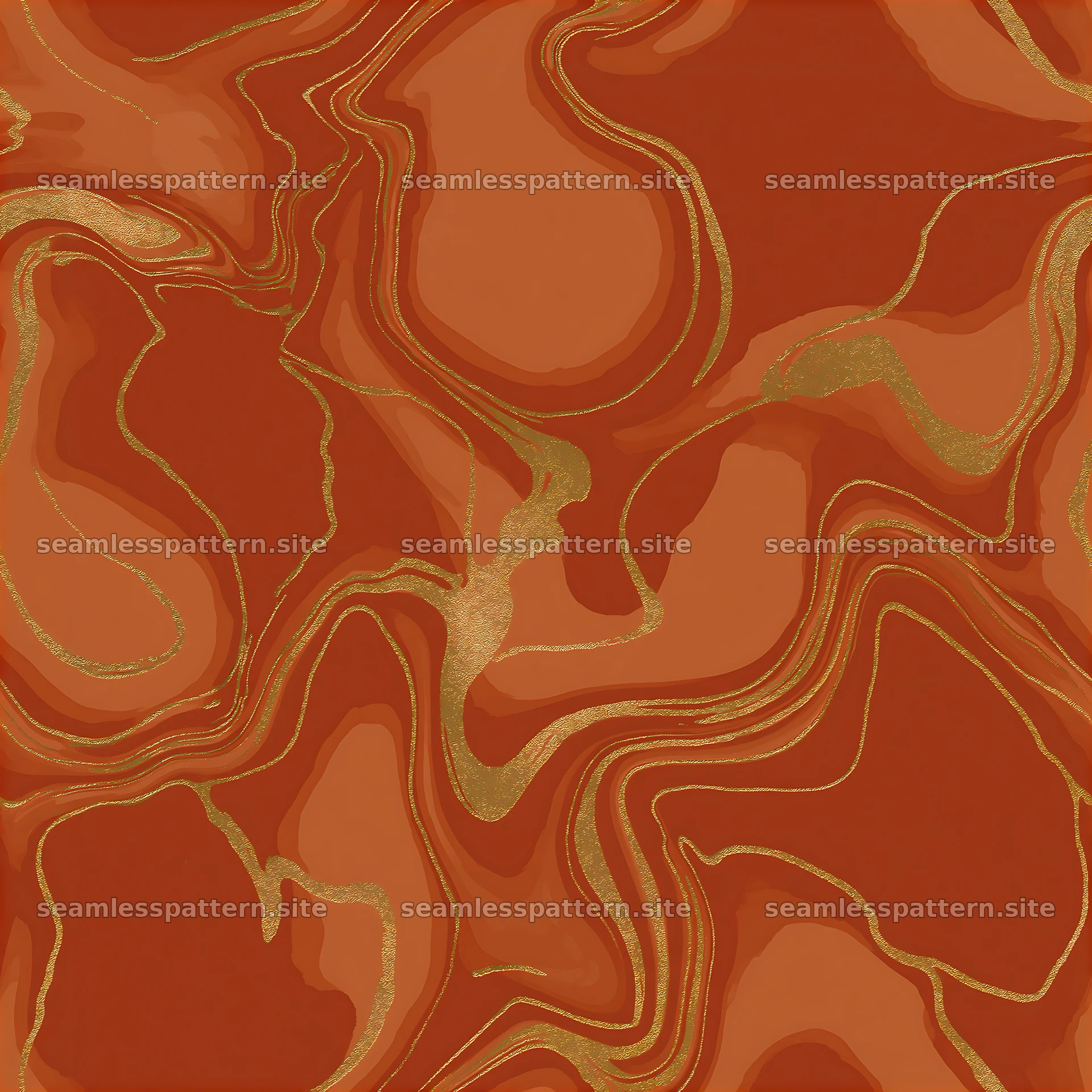 Gold vein on terracotta repeat pattern