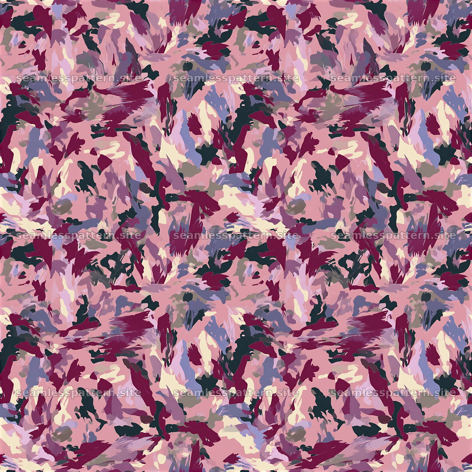 Purple sportswear camouflage repeat pattern with abstract shapes