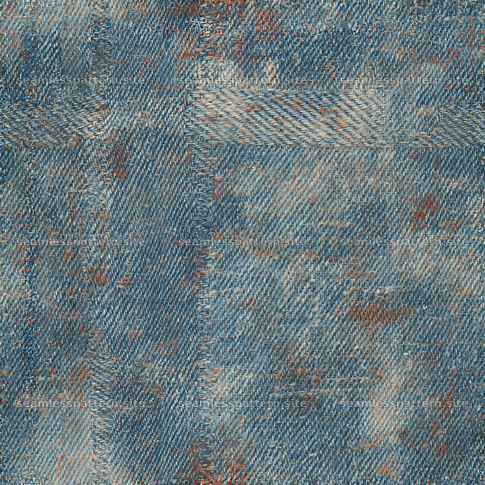 Repeat denim twill weave texture in blue with subtle variations