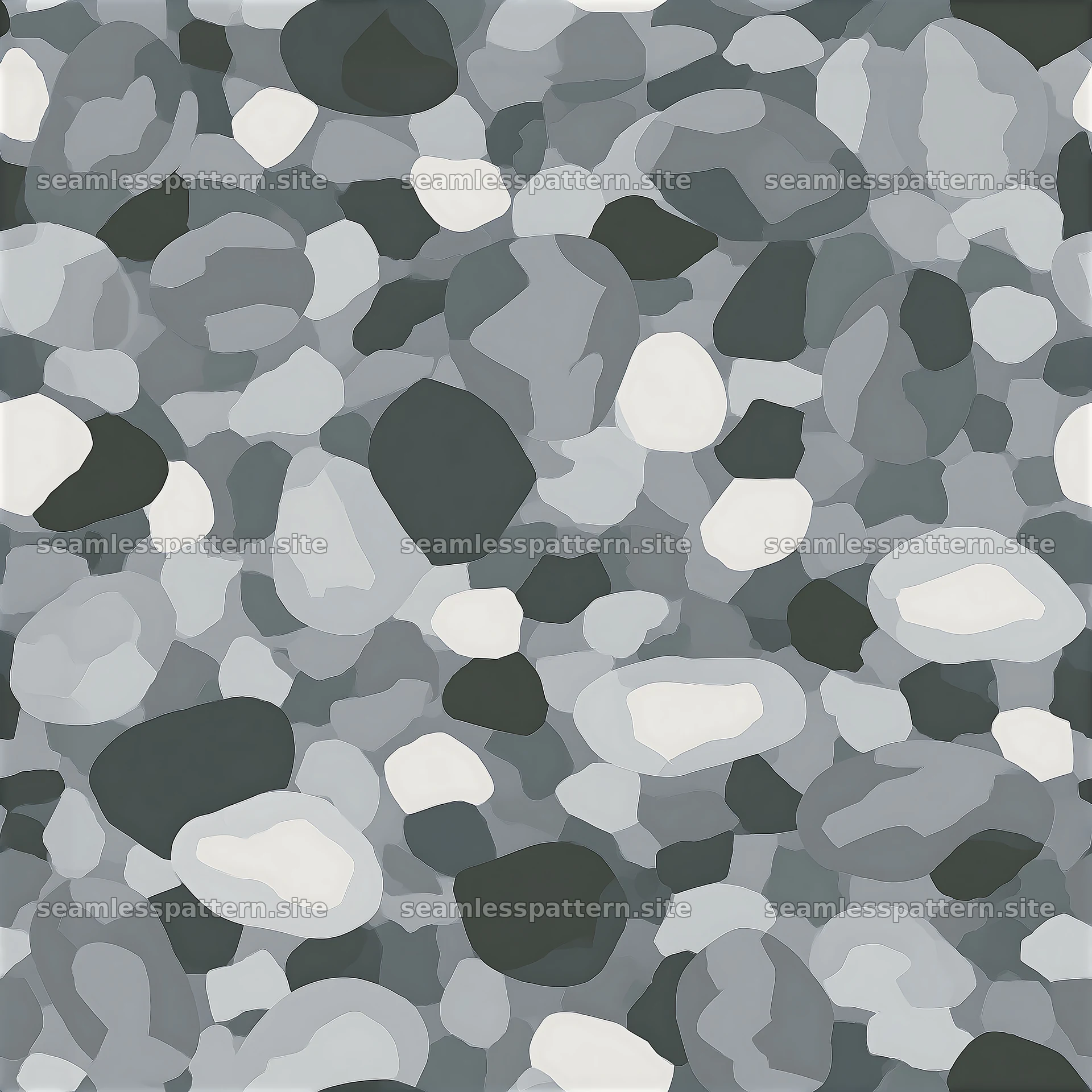 Repeat pattern with monochrome gray camouflage