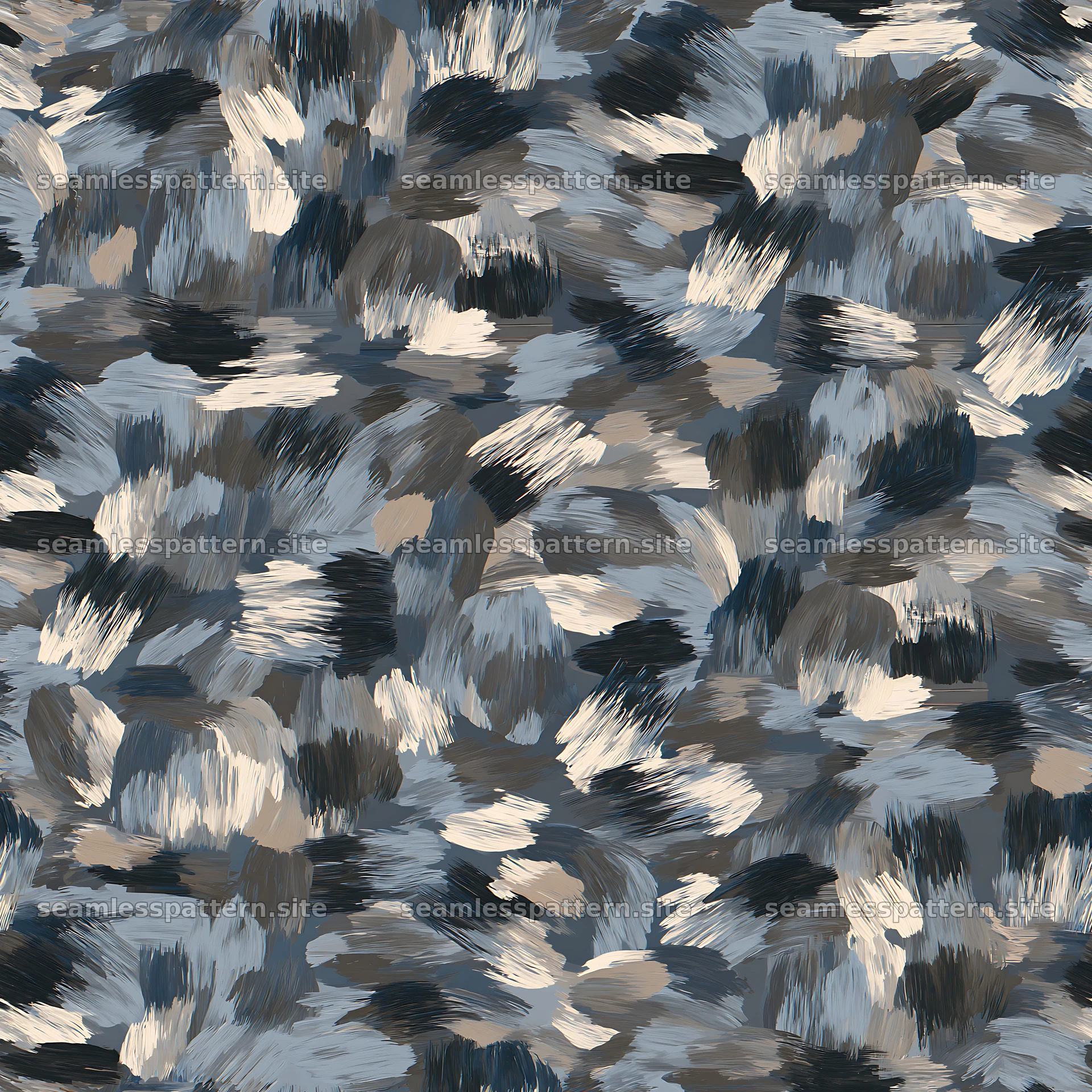 Seamless gray camouflage brushstroke pattern for fabric and wallpaper