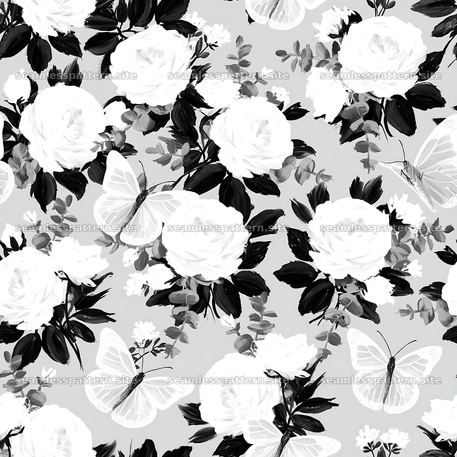 Butterfly and rose seamless pattern for fabric and wallpaper