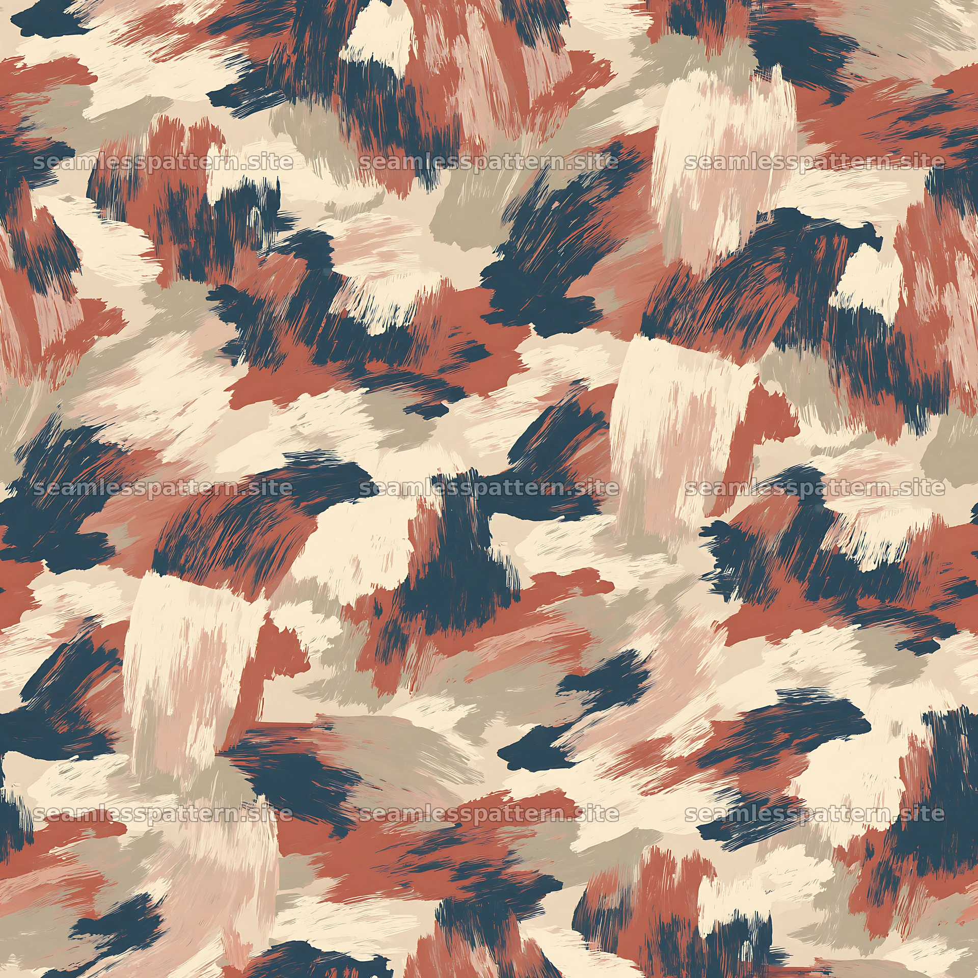 Seamless beige camouflage brushstroke pattern for textiles