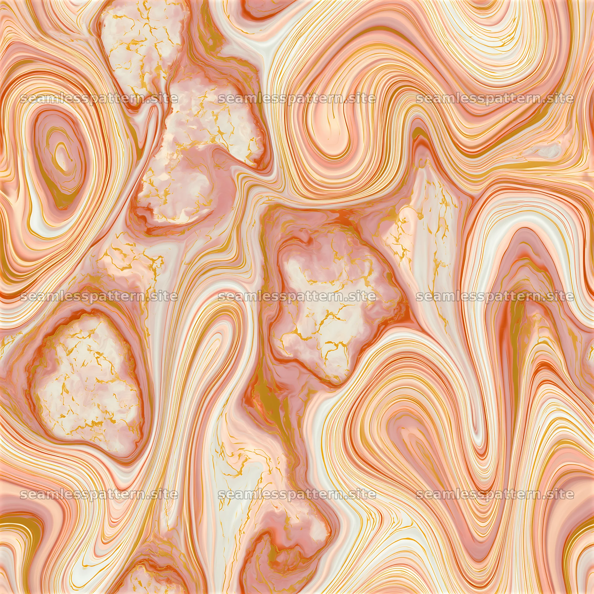 Seamless fluid marble repeat pattern with gold veining