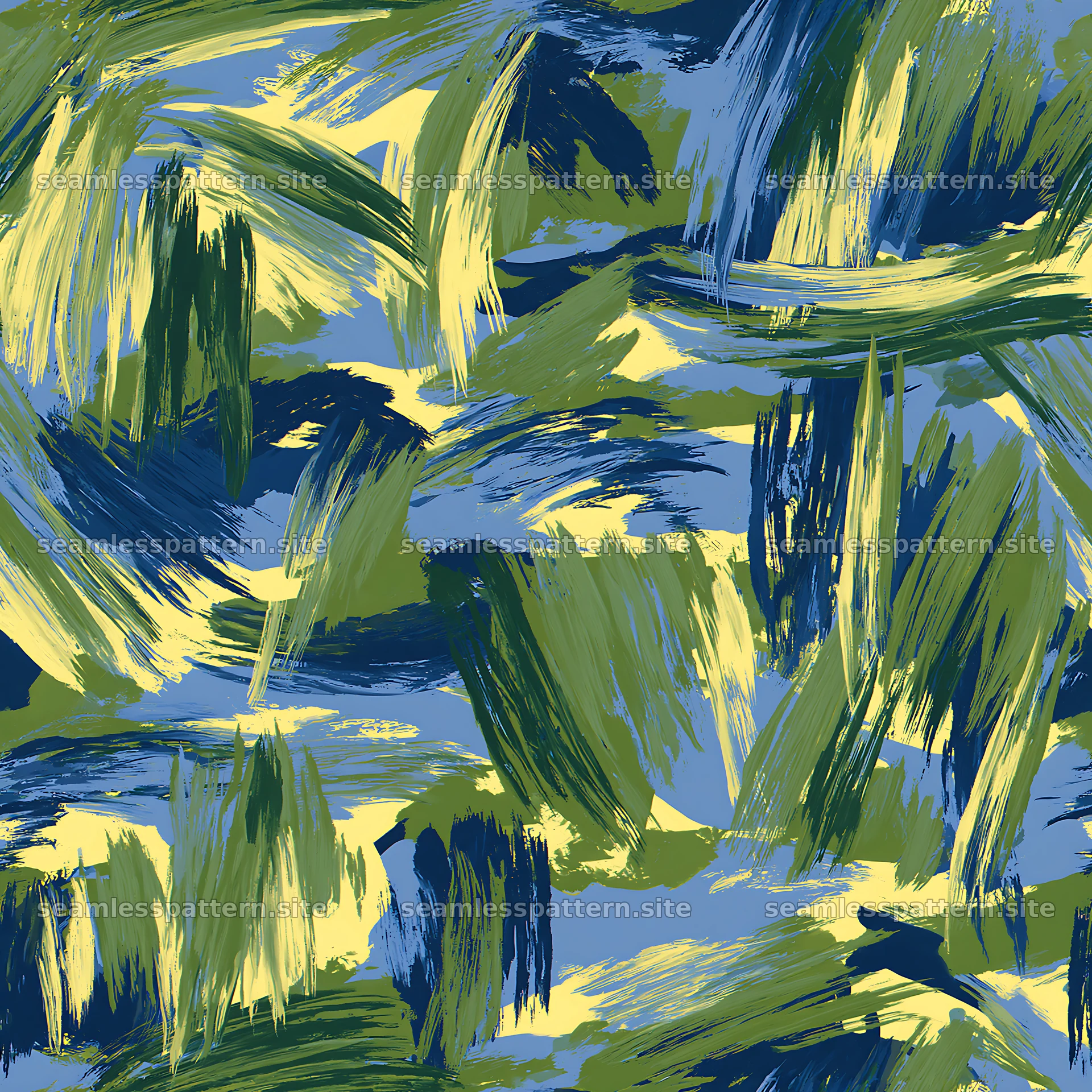 Seamless camouflage brushstroke pattern in various colors