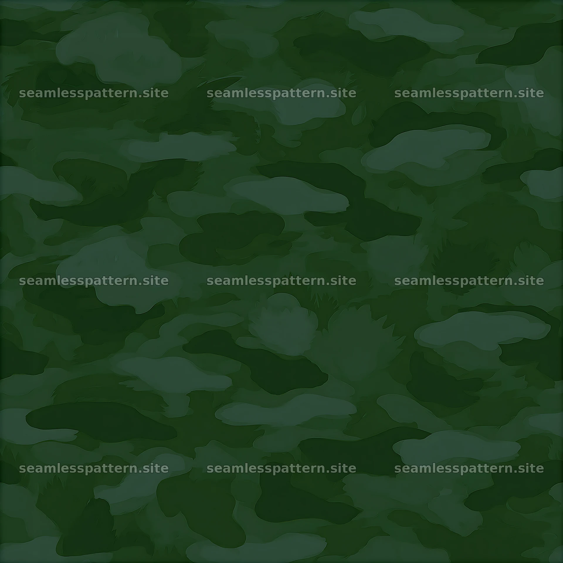 Forest green camouflage repeat pattern with abstract shapes