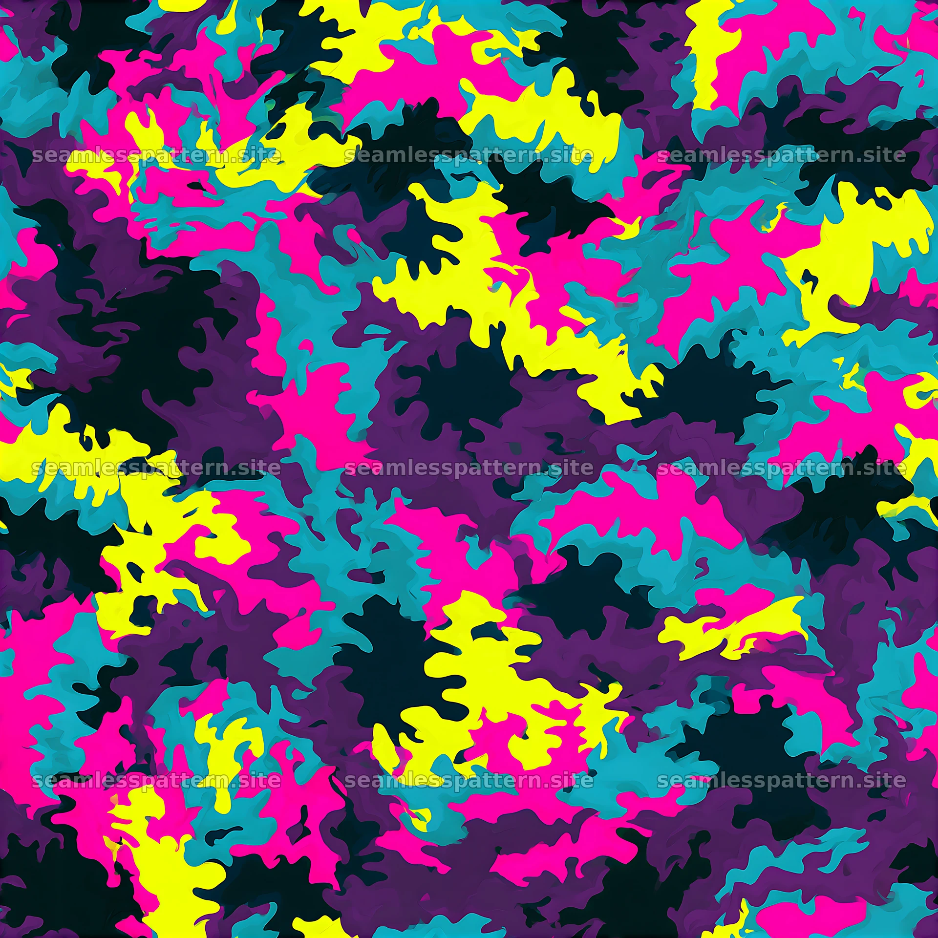 Neon camouflage seamless texture
