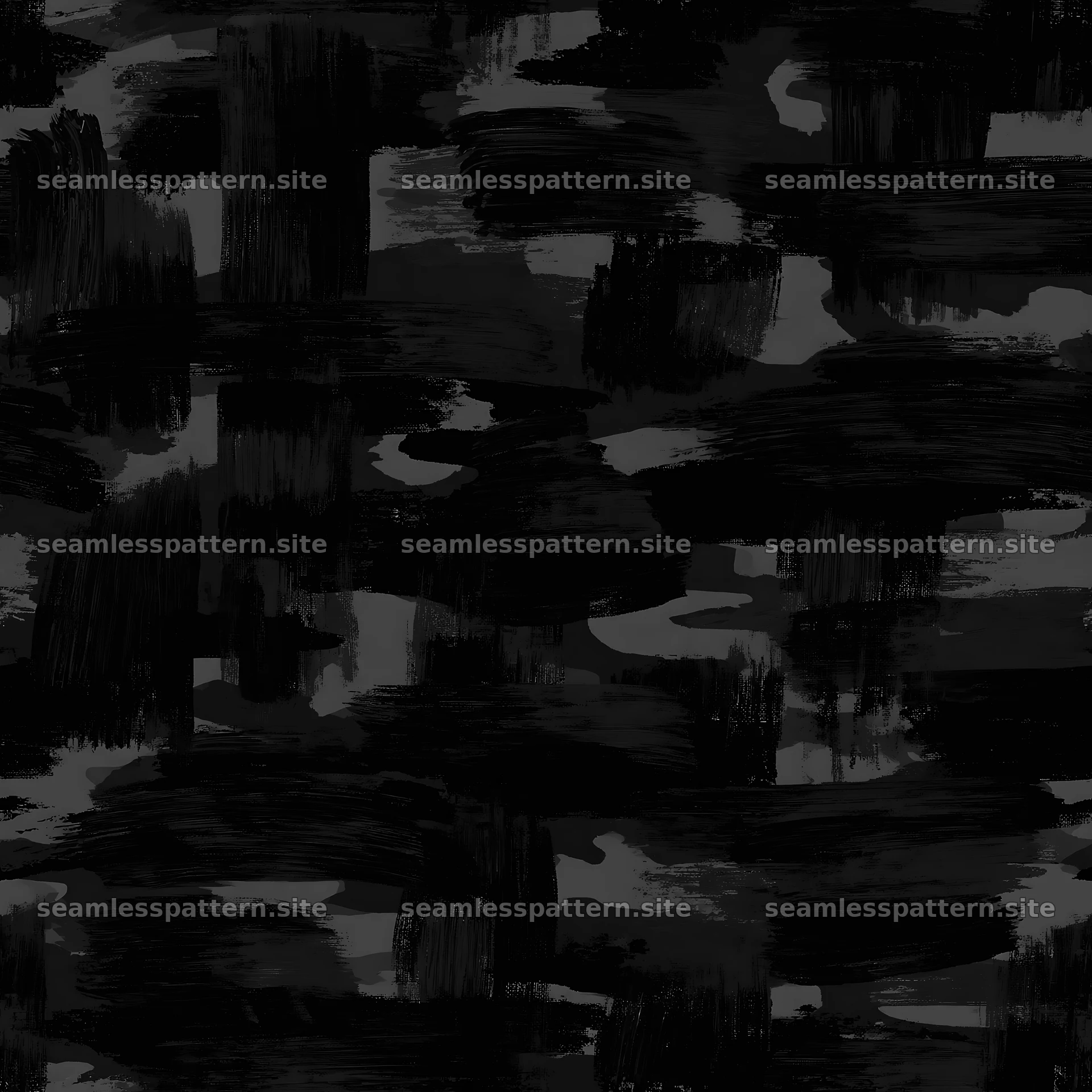 Seamless black camouflage brushstroke pattern