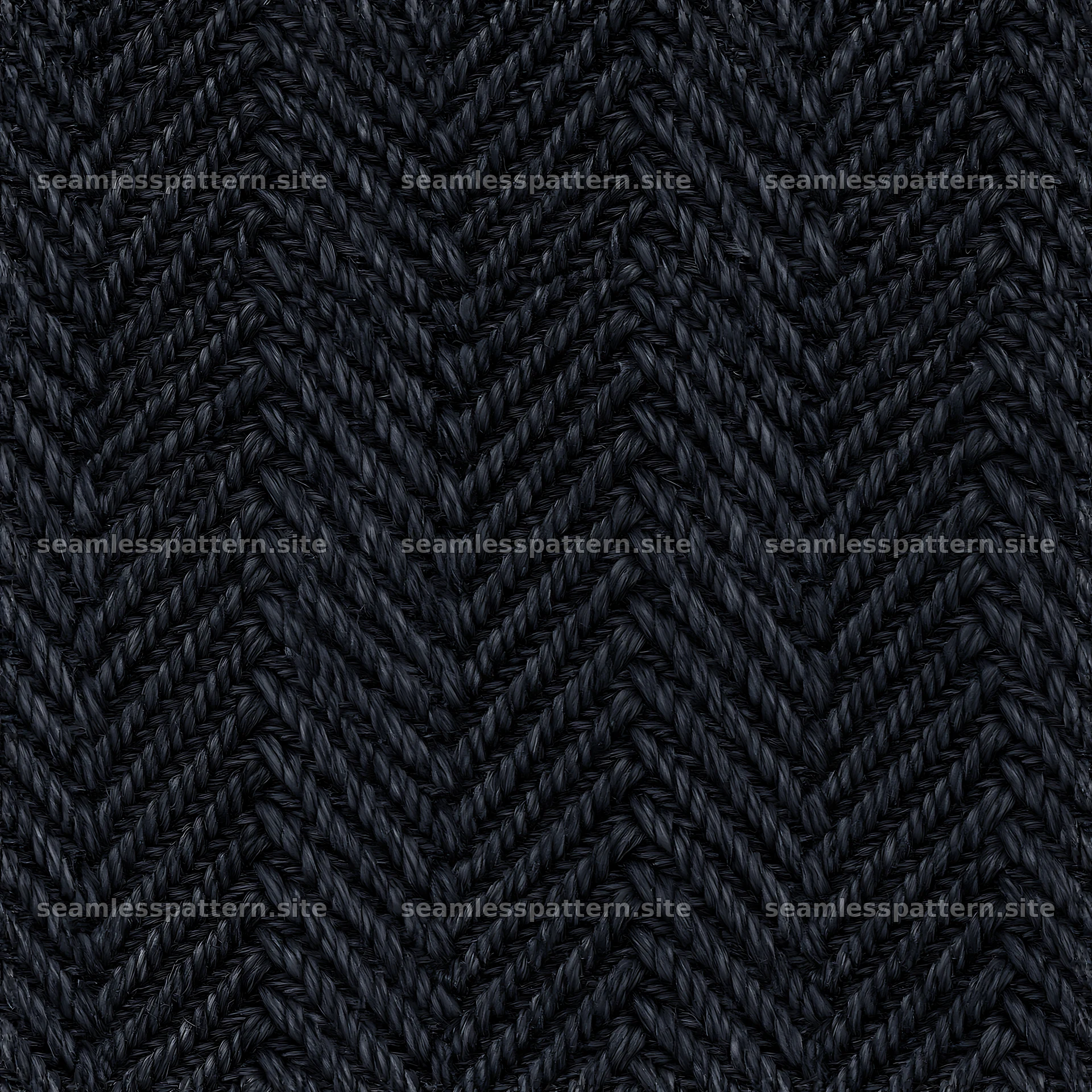 Seamless black jeans fabric pattern with herringbone texture