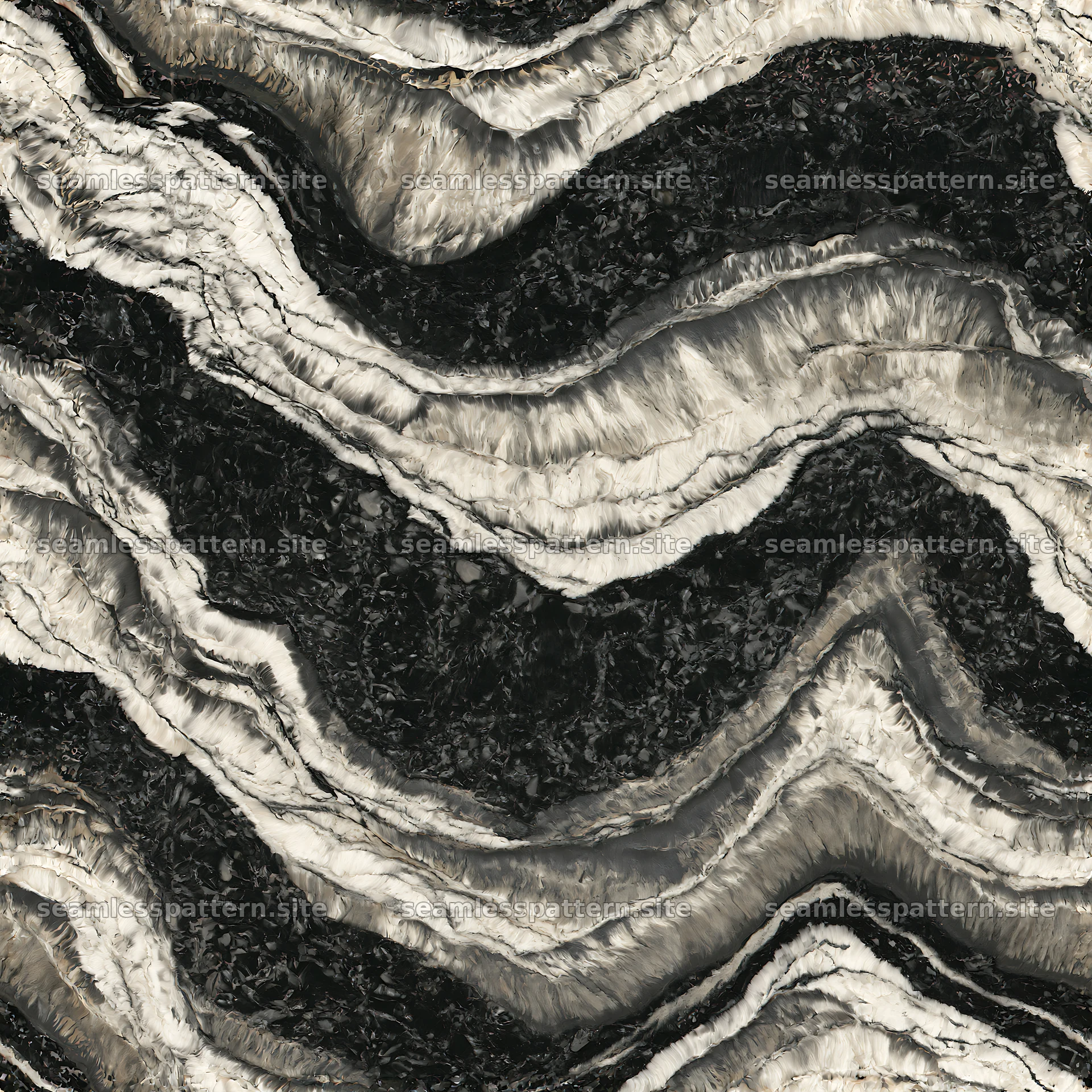 Modern abstract marble repeat pattern with layered color veins