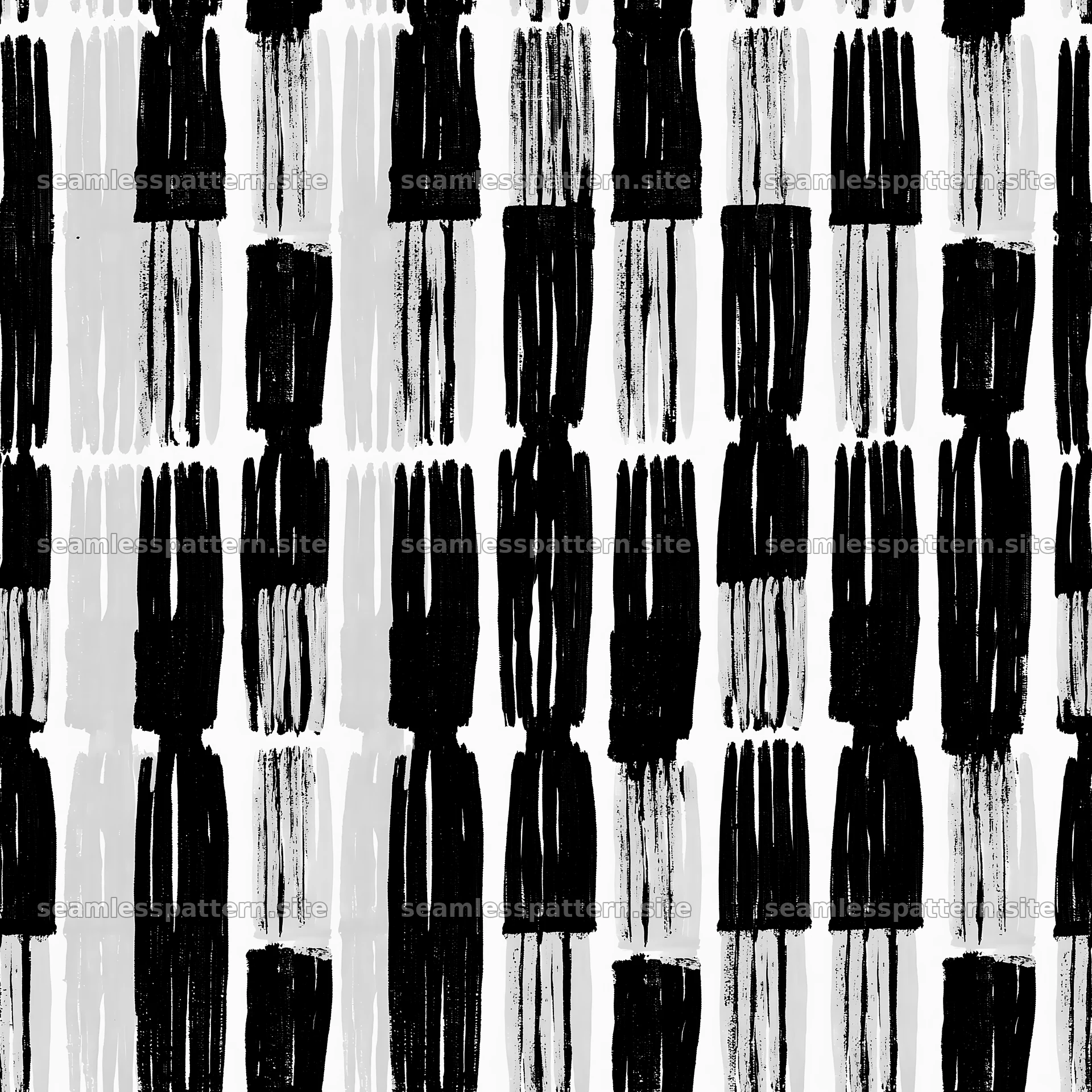 Seamless high contrast painted mark pattern design for textiles