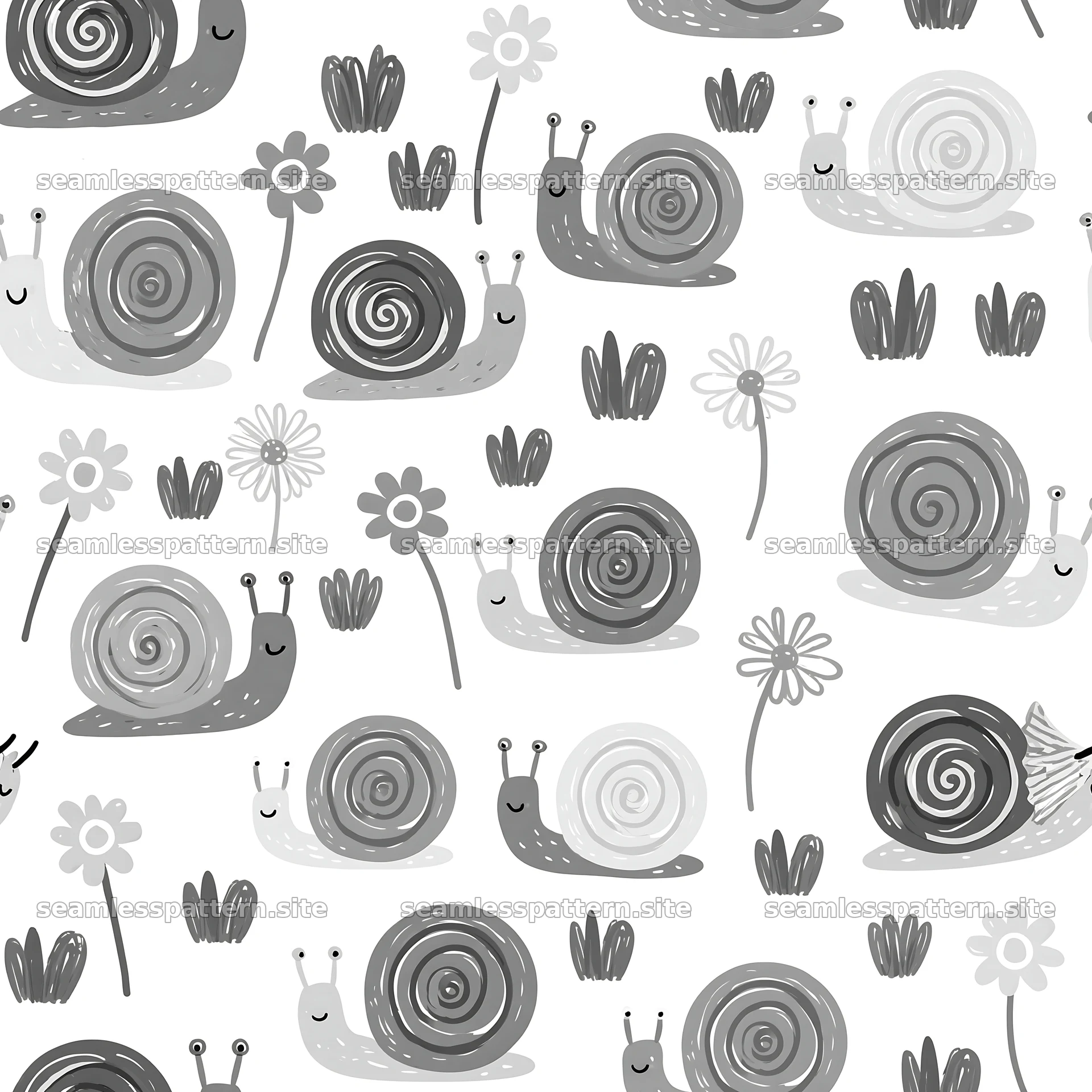 Seamless snail pattern for children's wallpaper