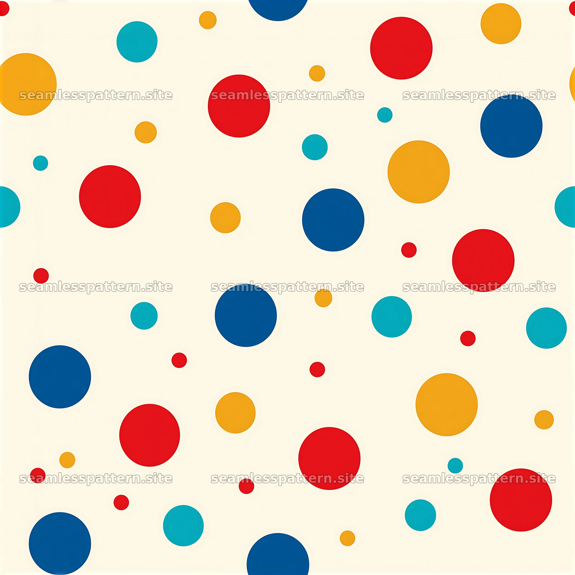 Adorable polka dot seamless pattern for kids in bright colors