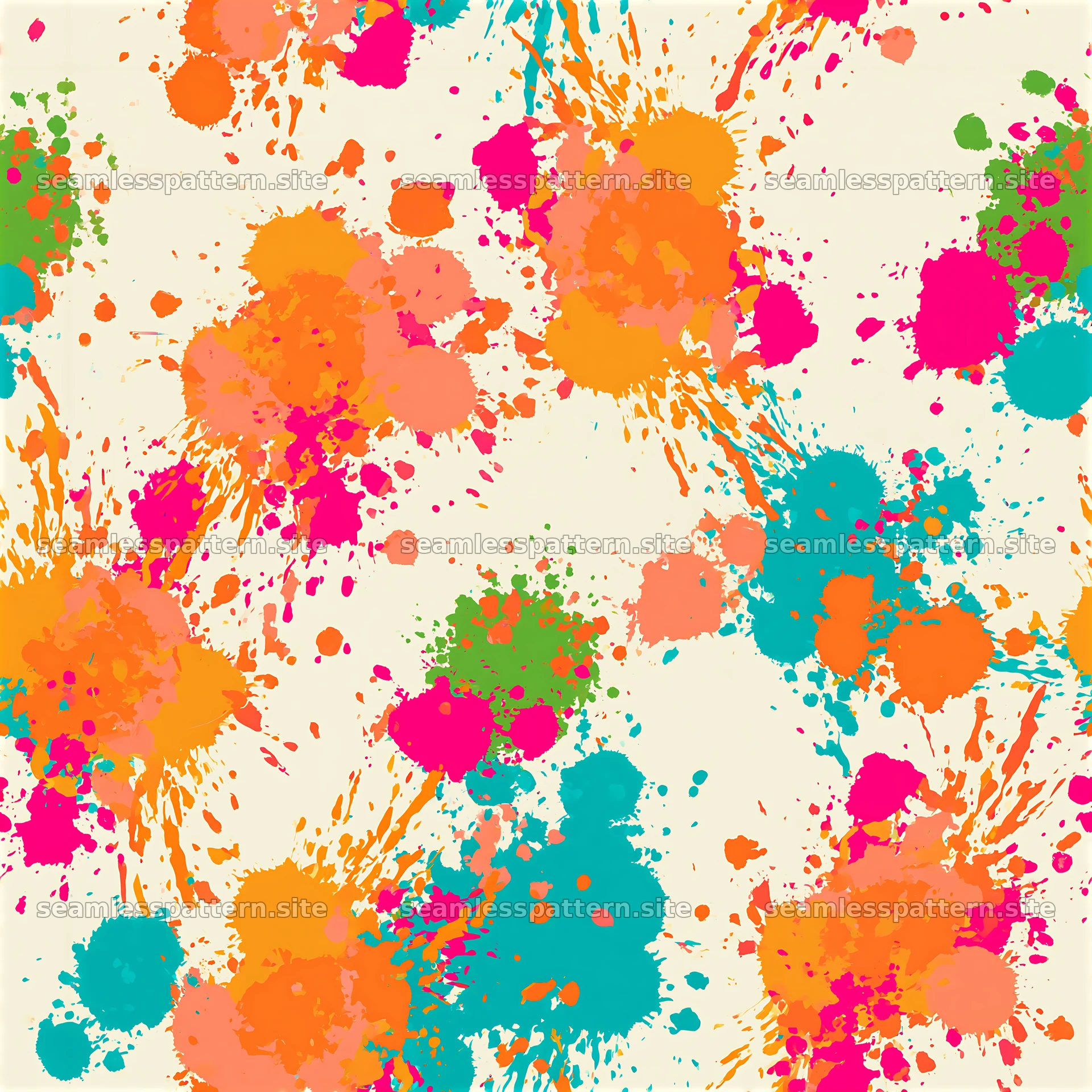 Cheerful color splashes seamless pattern in vibrant hues