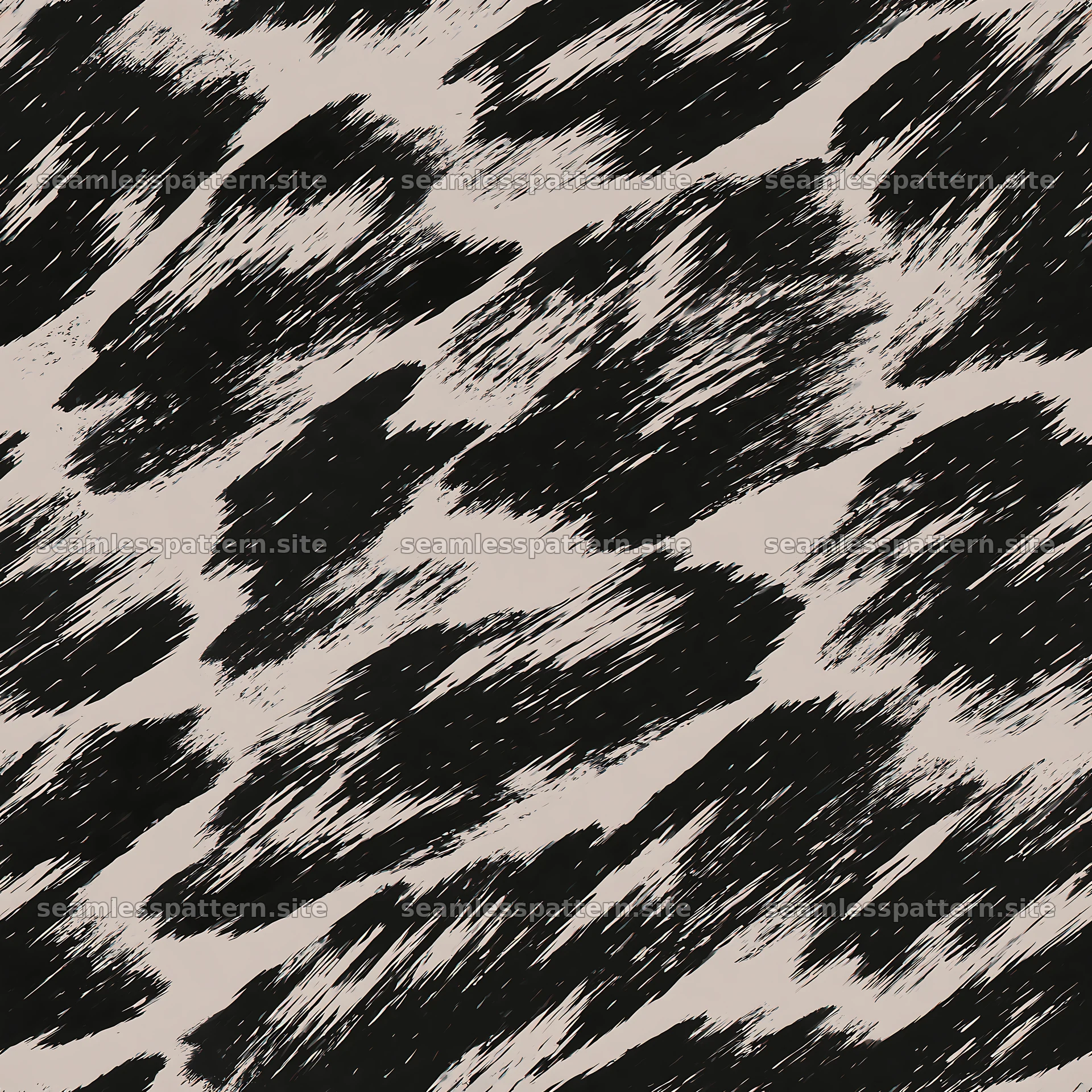 Seamless black camouflage brushstroke pattern for textiles