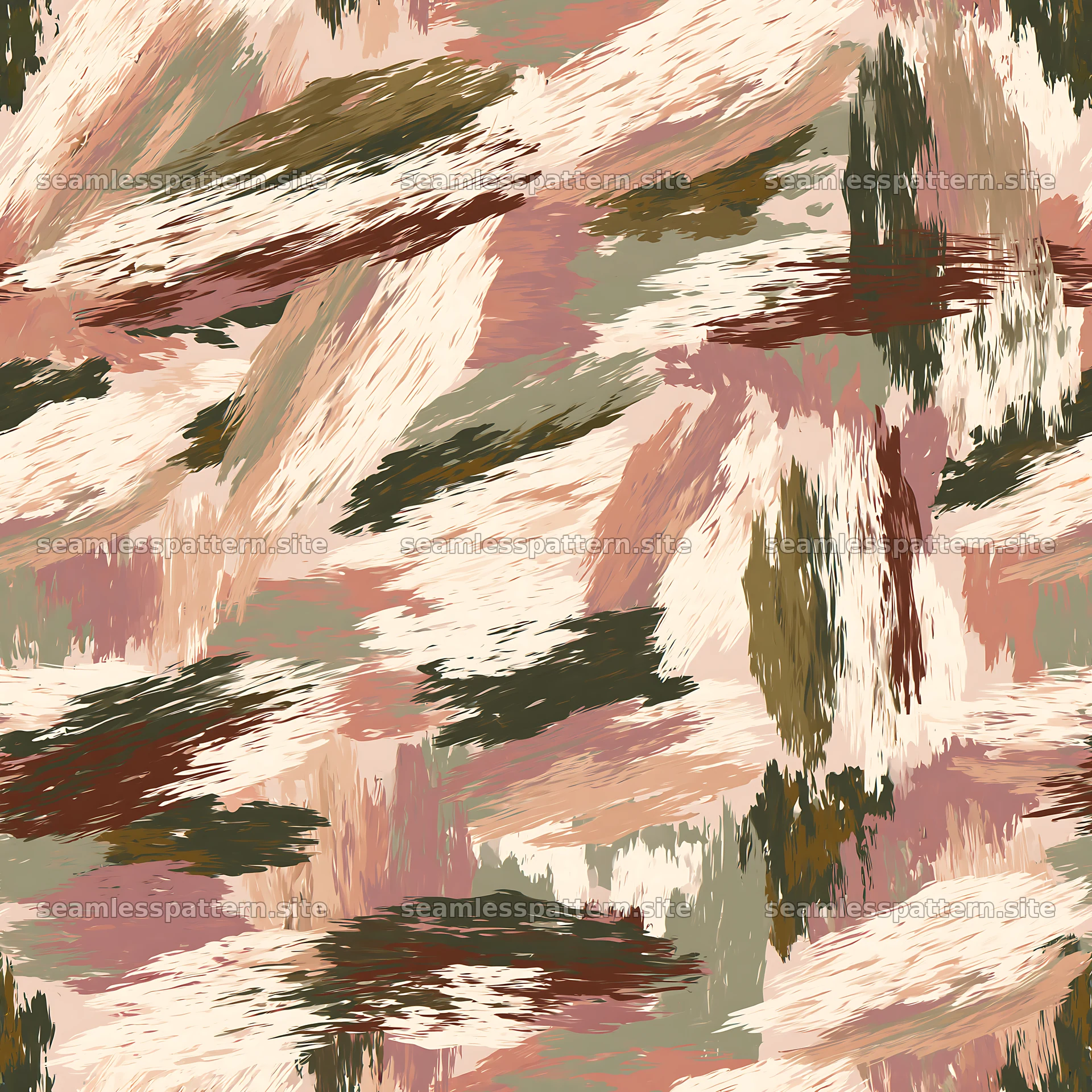 Seamless woodland camouflage brushstroke pattern