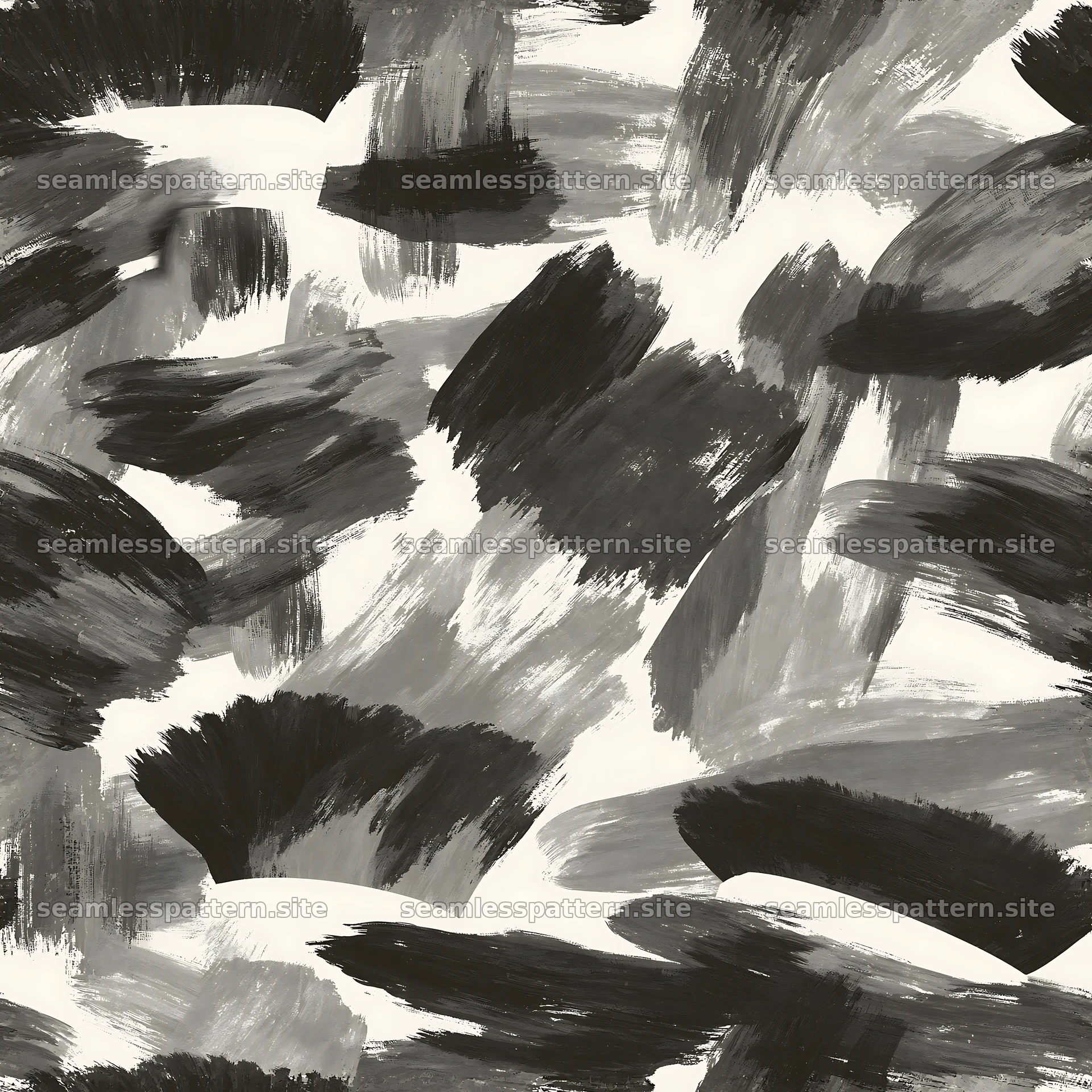 Seamless gray camouflage brushstroke pattern design