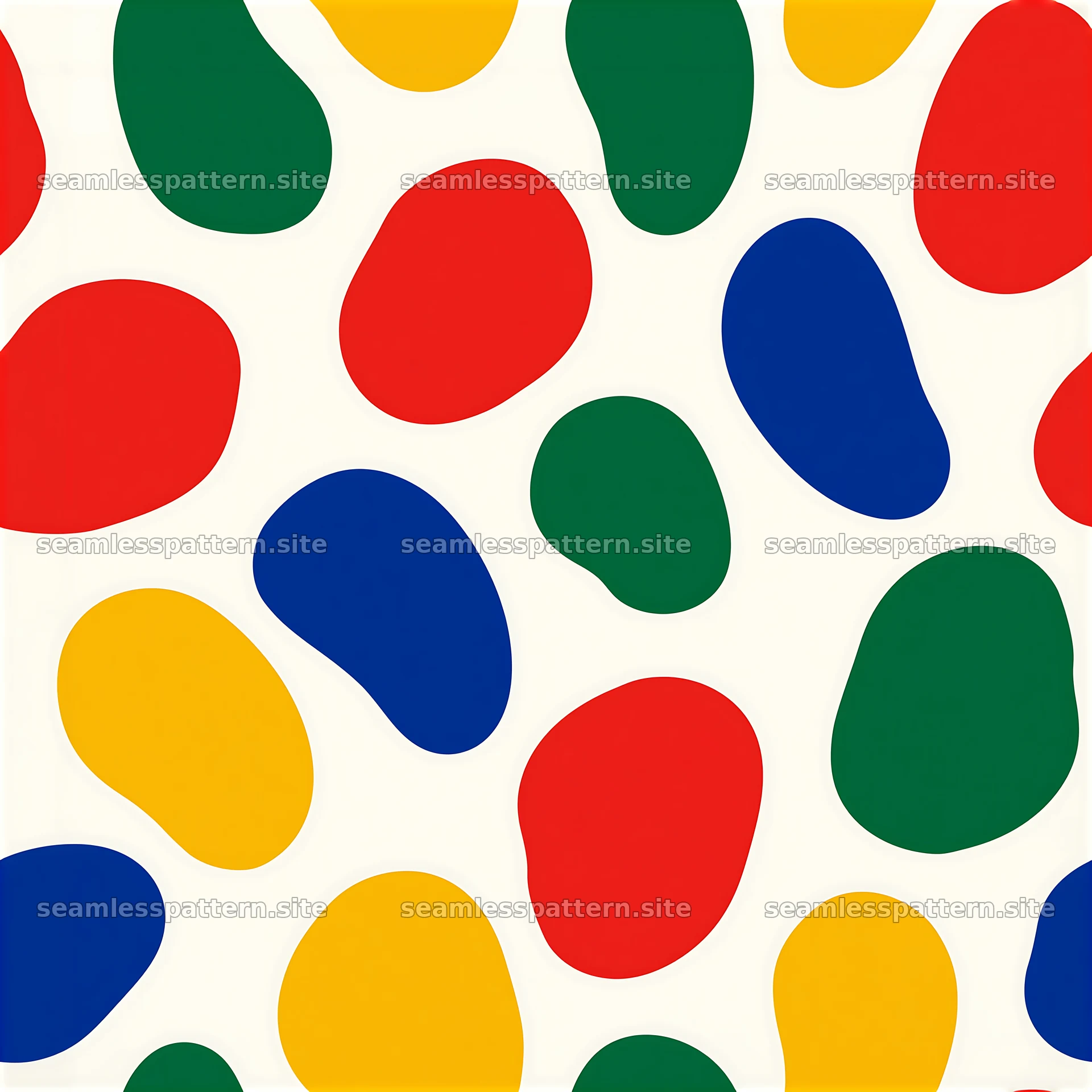 Colorful abstract blobs seamless pattern in bright bold colors