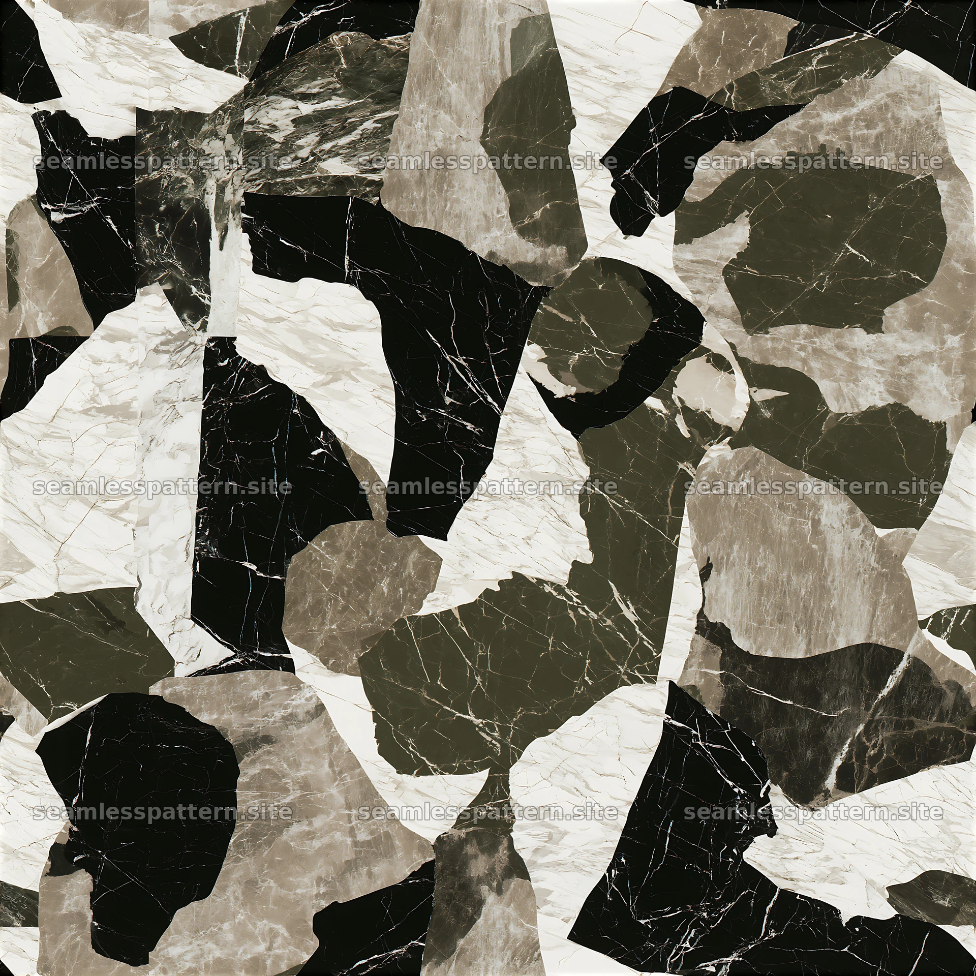 Seamless camouflage marble pattern with dark and light colors