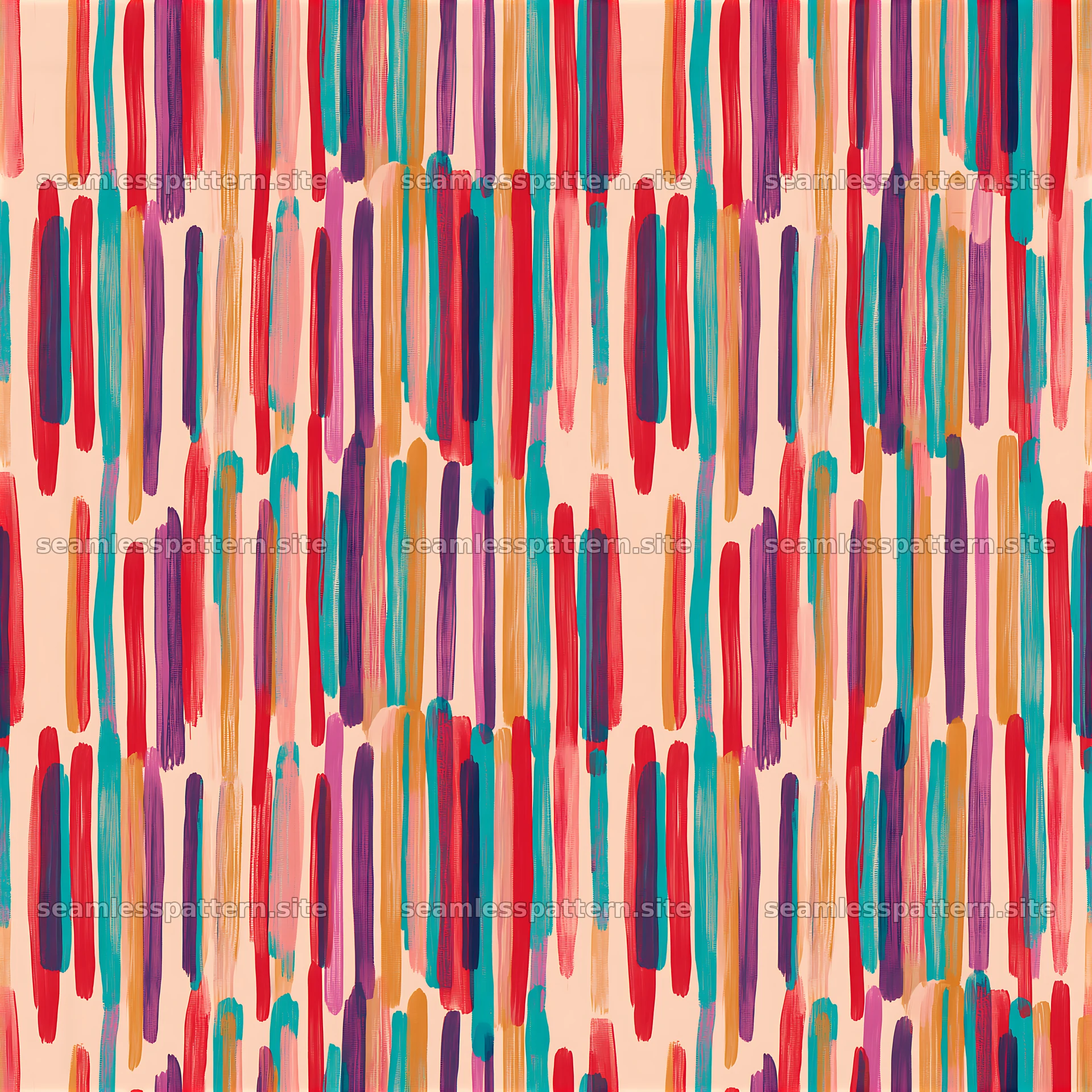 Seamless saturated paint stroke texture with colorful vertical lines