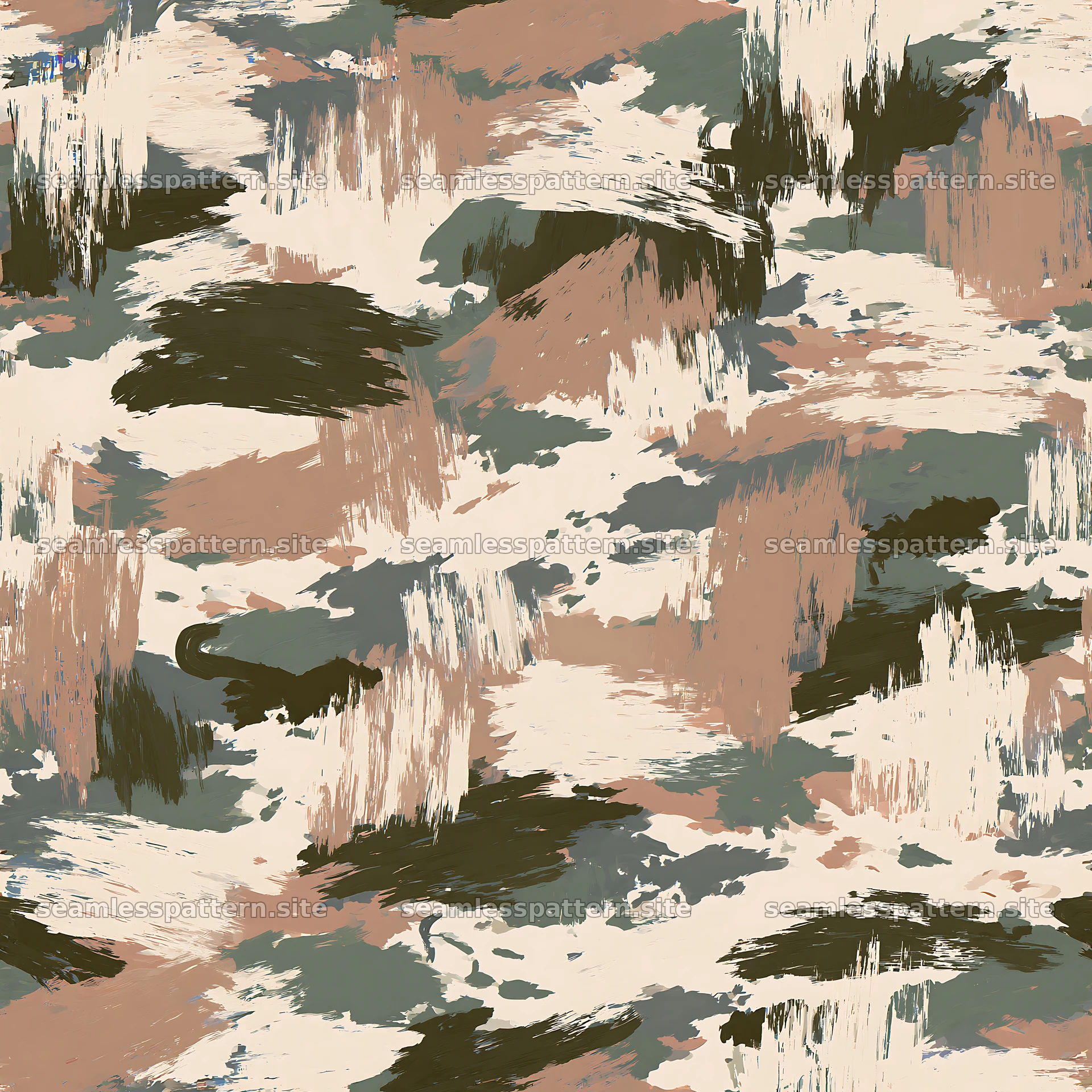 Seamless desert camouflage brushstroke pattern for textiles