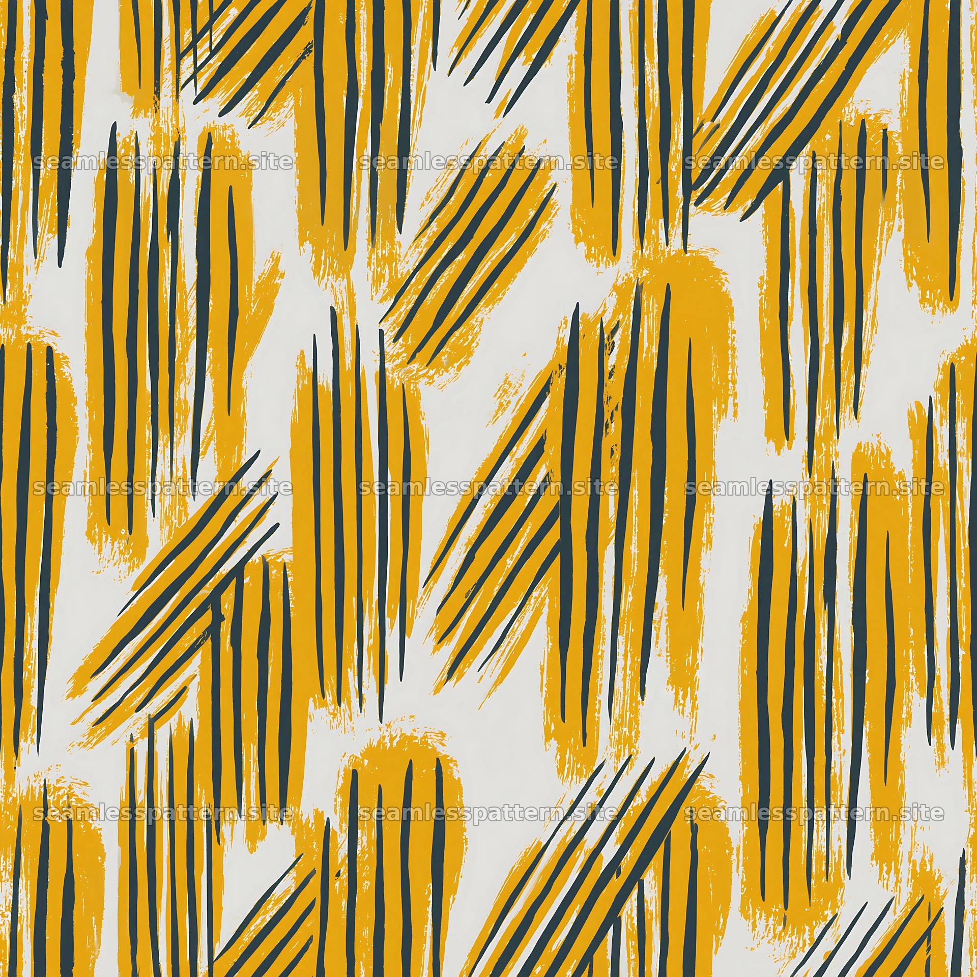 Modern brushstroke seamless pattern in yellow and blue