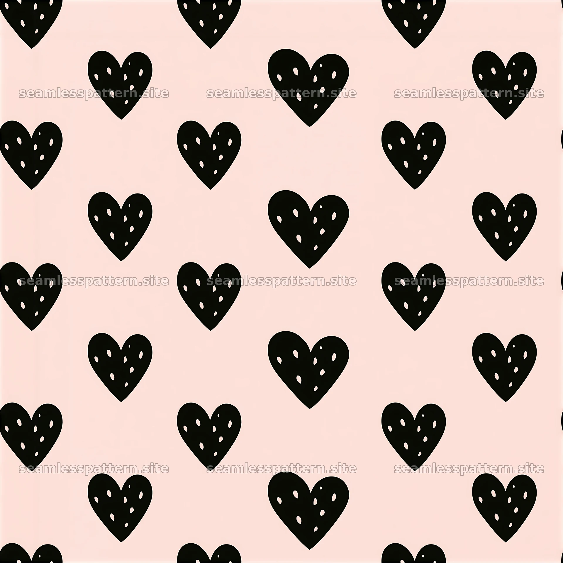 Minimal hearts seamless pattern on soft pink background