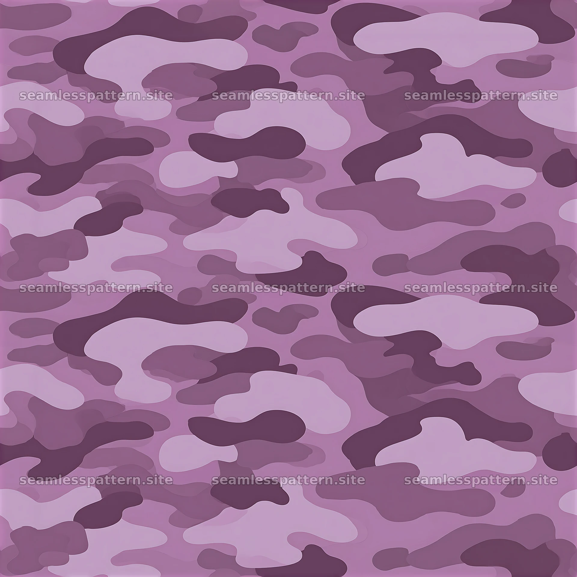 Purple monochrome camouflage repeat pattern with soft shapes