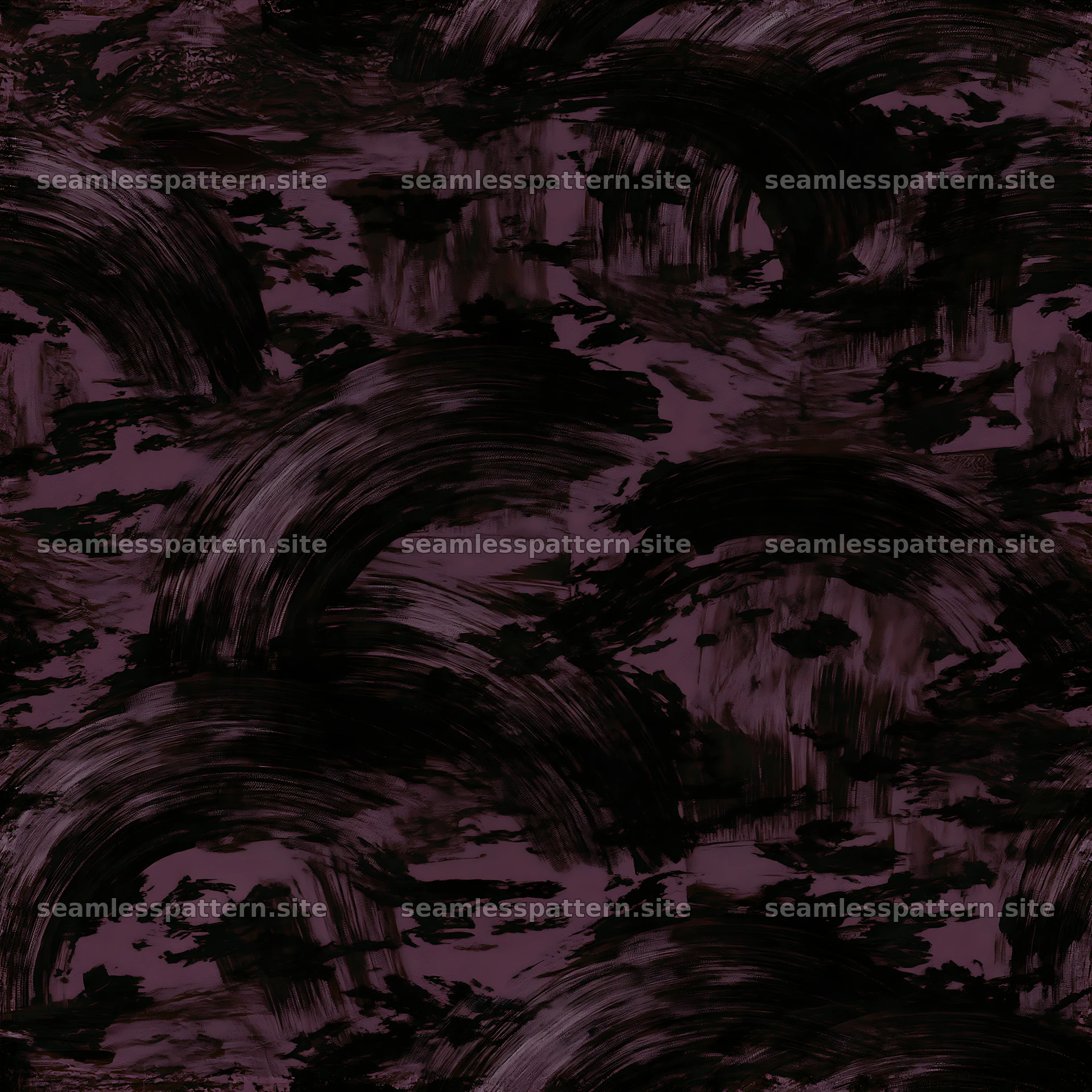 Seamless black camouflage brushstroke pattern for textiles