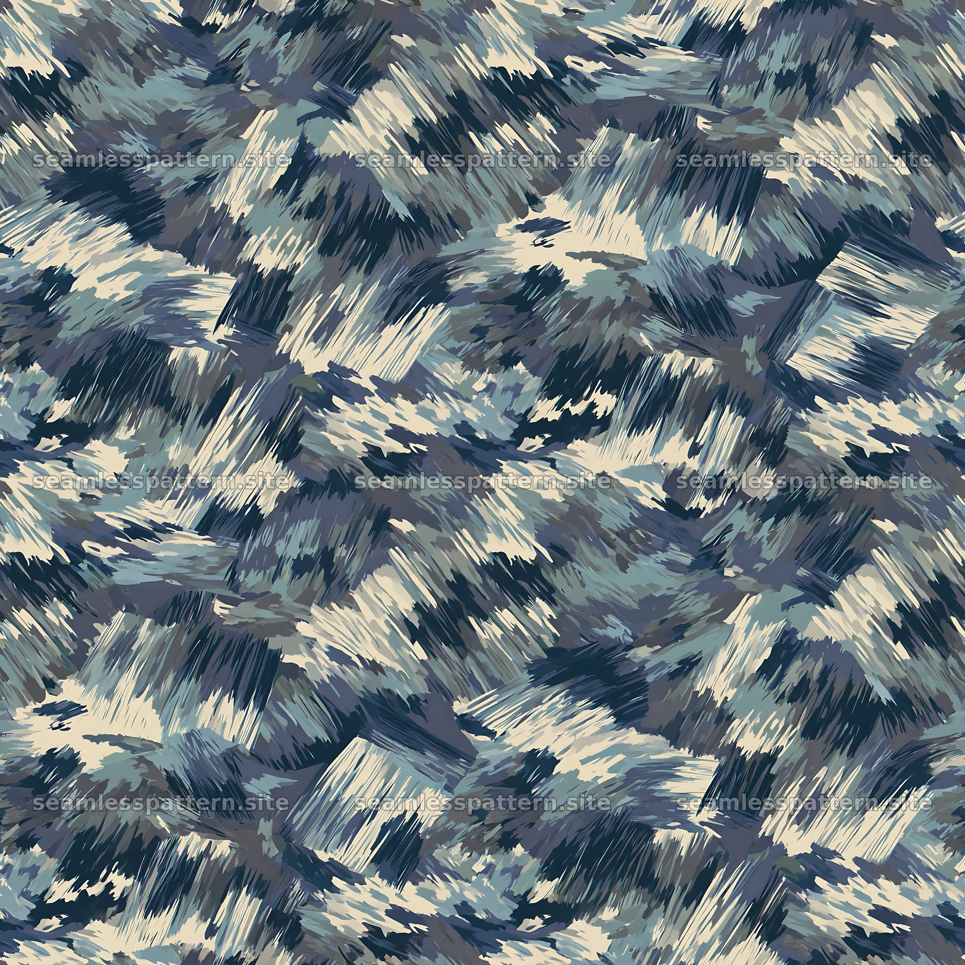 Abstract camouflage brushstroke pattern seamless for textiles